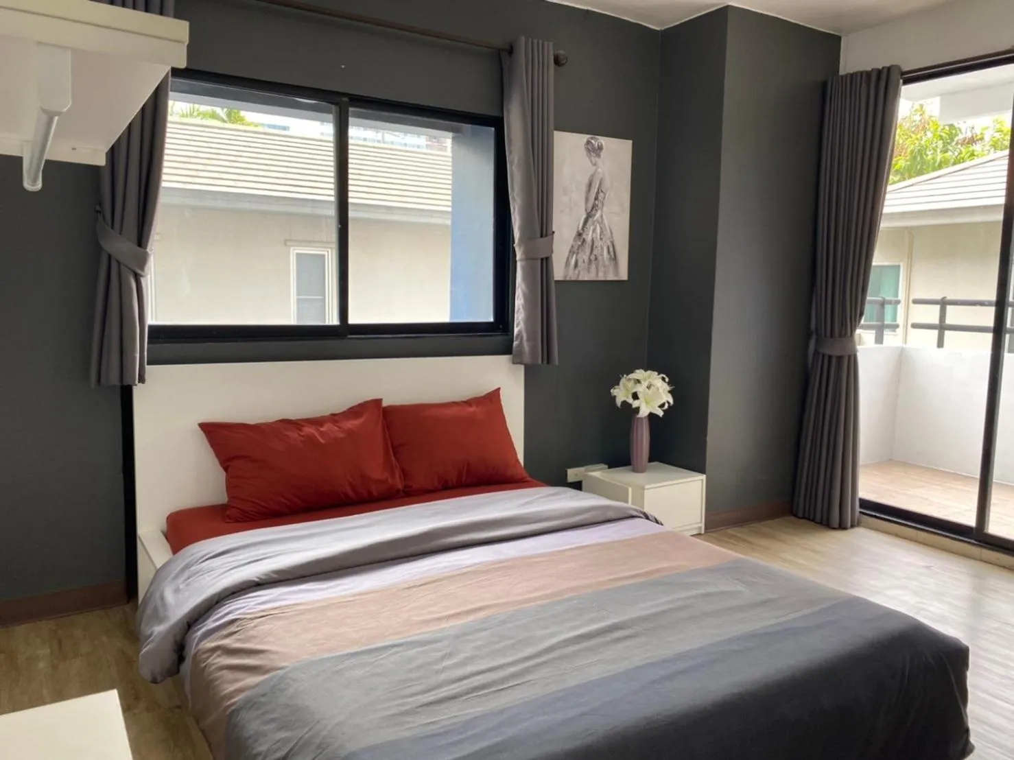 Bed in Baansuay Rattanathibet Apartment