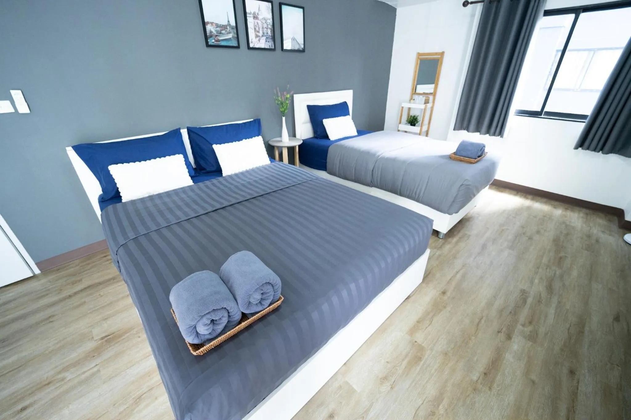 Bed in Baansuay Rattanathibet Apartment