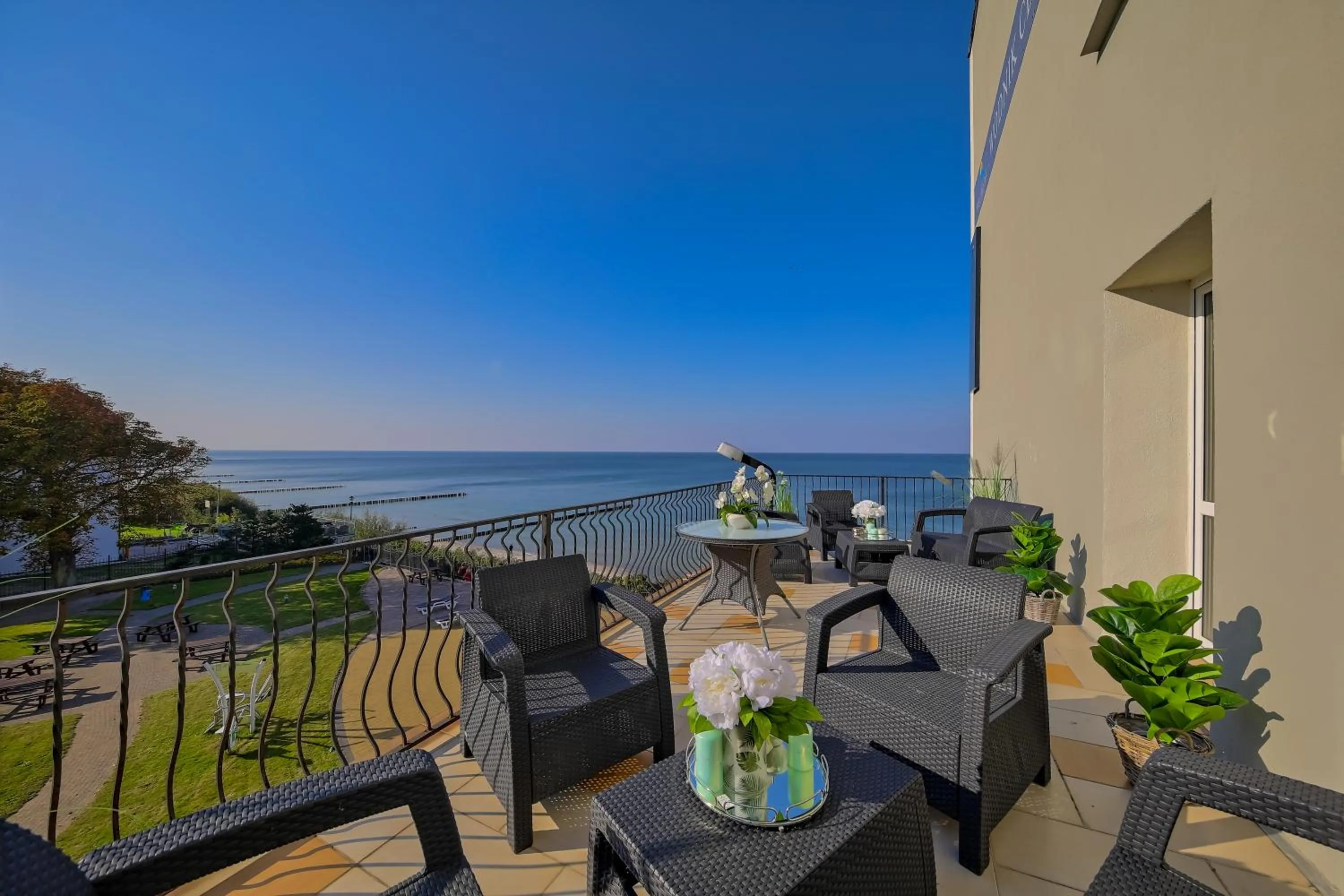 Balcony/Terrace in Hotel Wodnik Twój Hotel z widokiem na morze