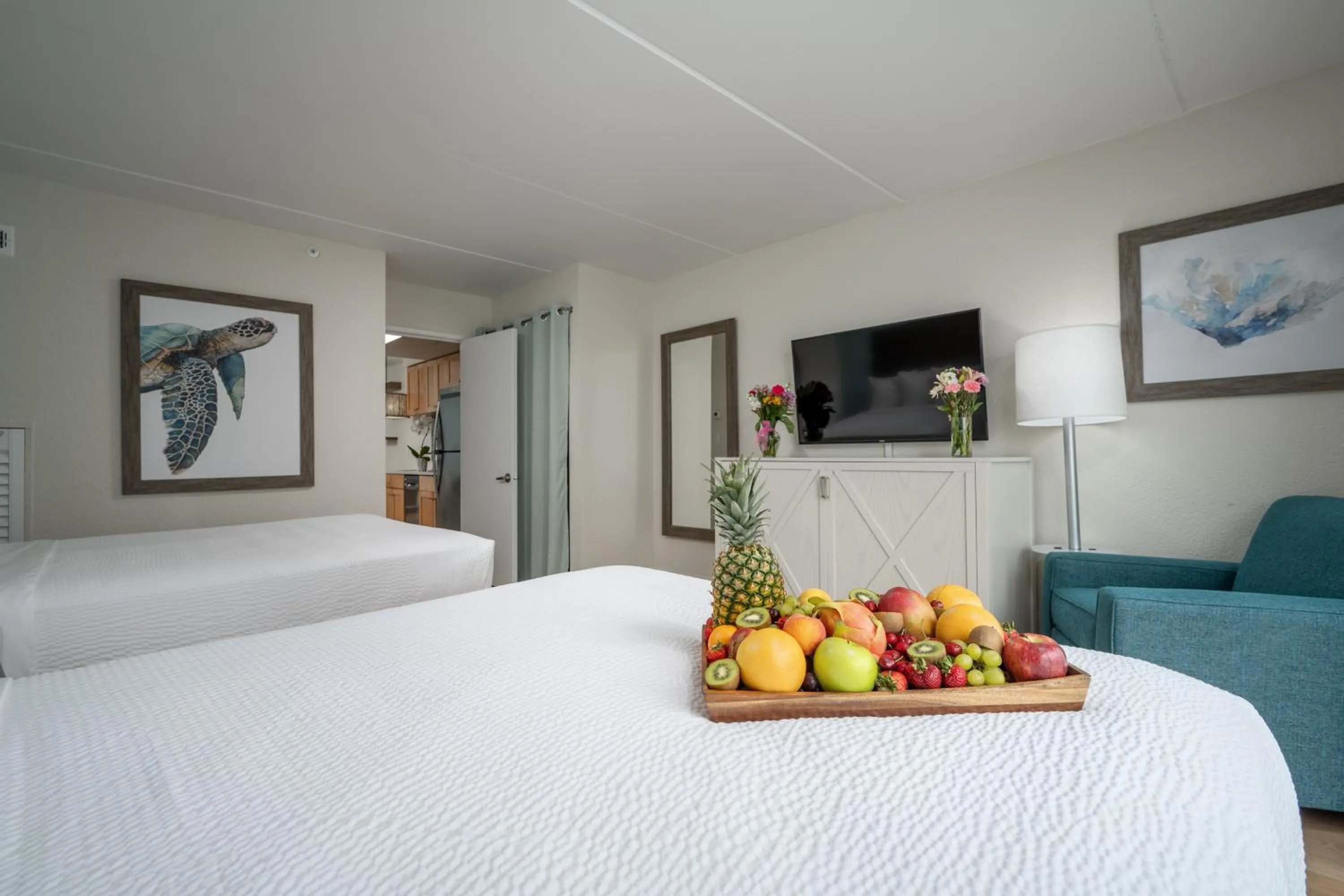 Bed in Princess Royale Oceanfront Resort