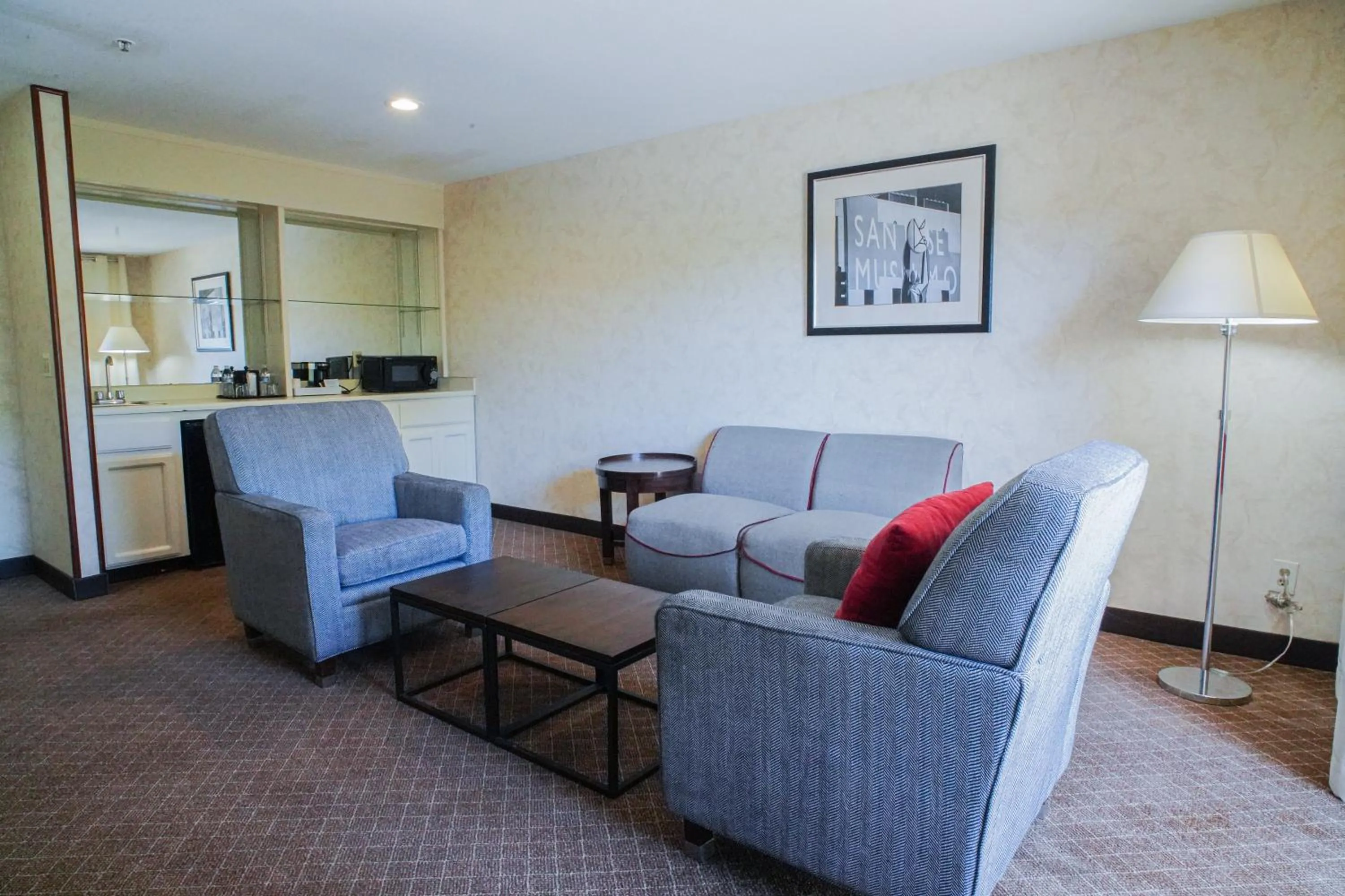 Living room in La Hacienda San Jose Silicon Valley