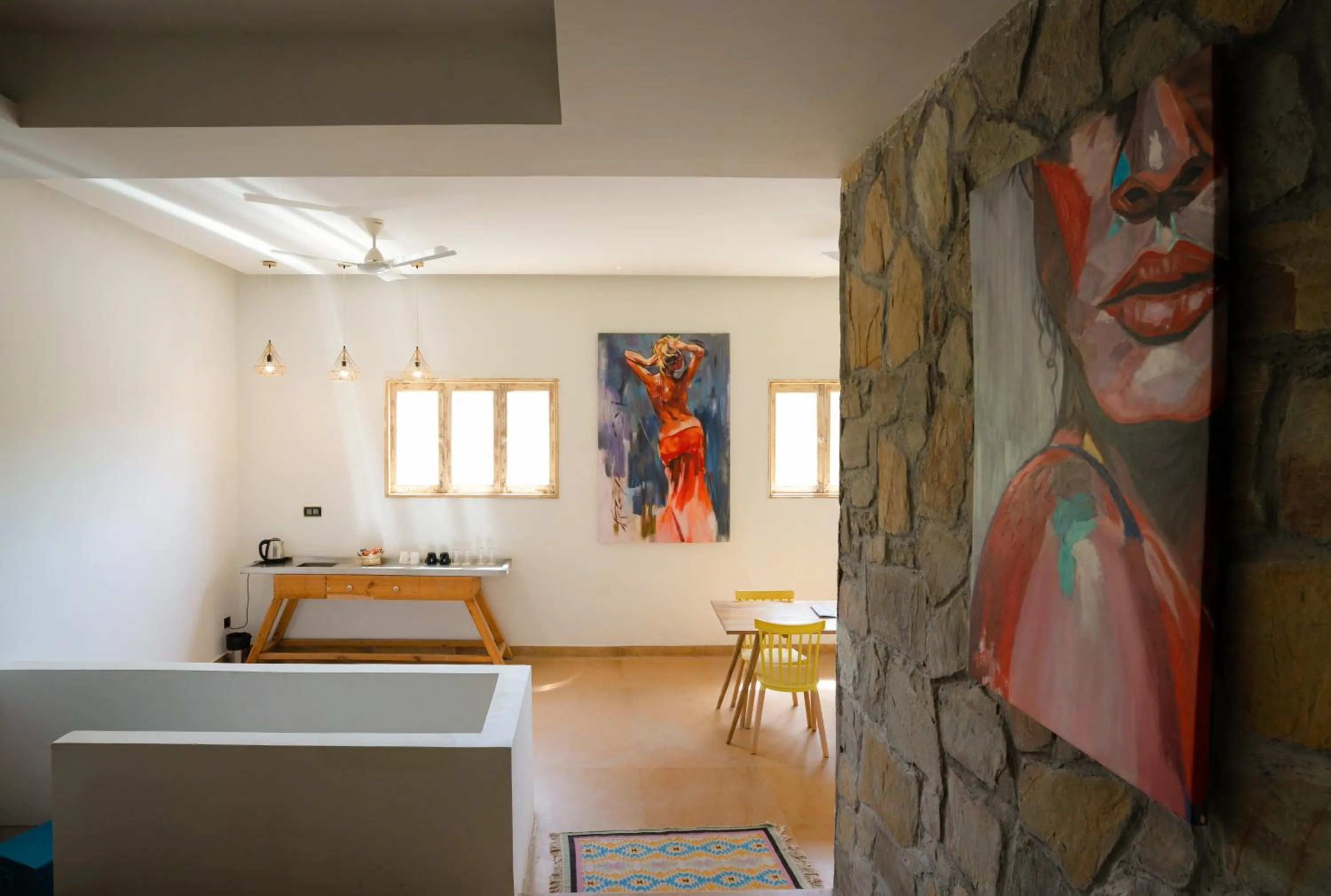 Decorative detail, Bed in Parijat Private Pool Villa 1, 2 and 3 BHK