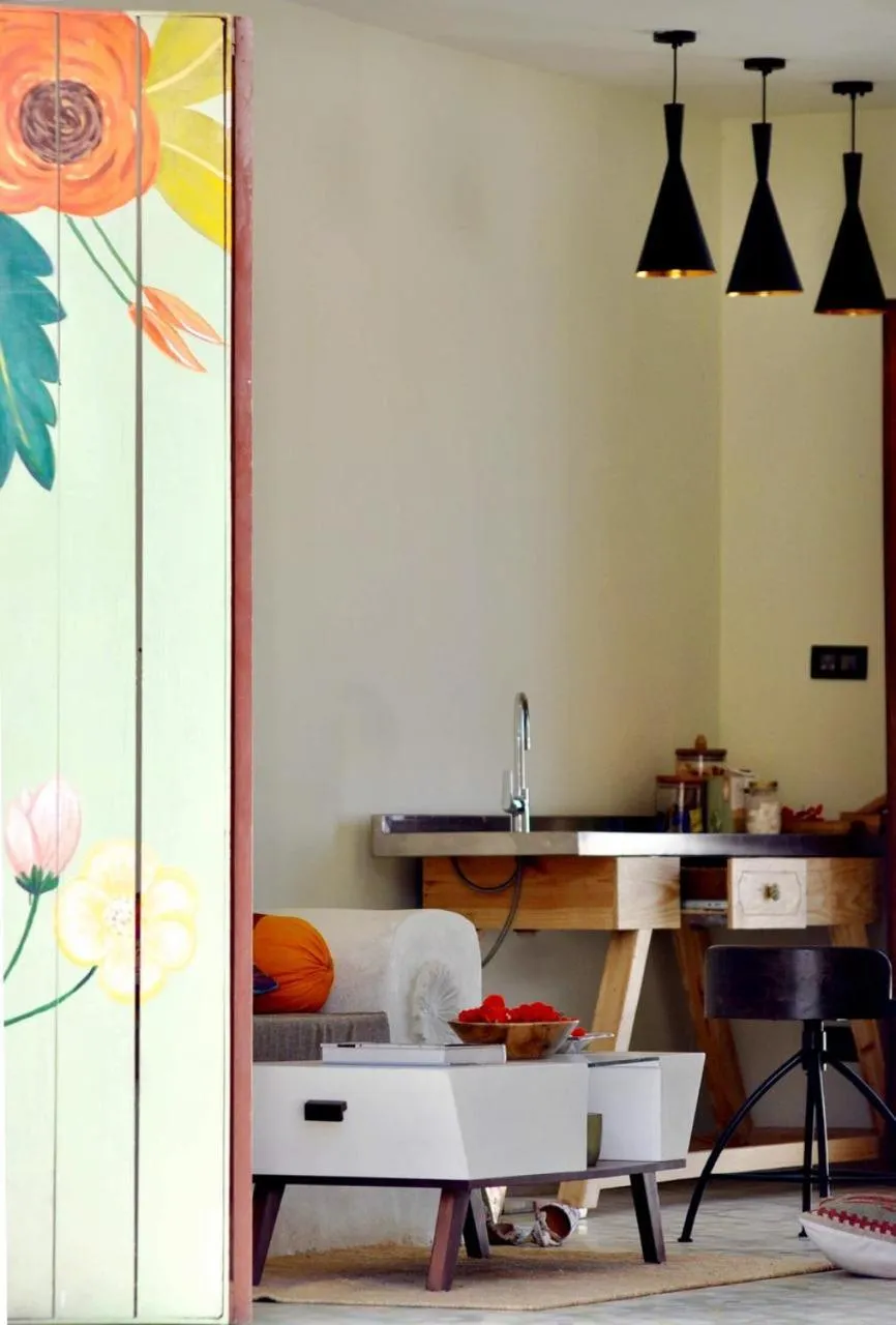 Kitchen or kitchenette in Parijat Private Pool Villa 1, 2 and 3 BHK