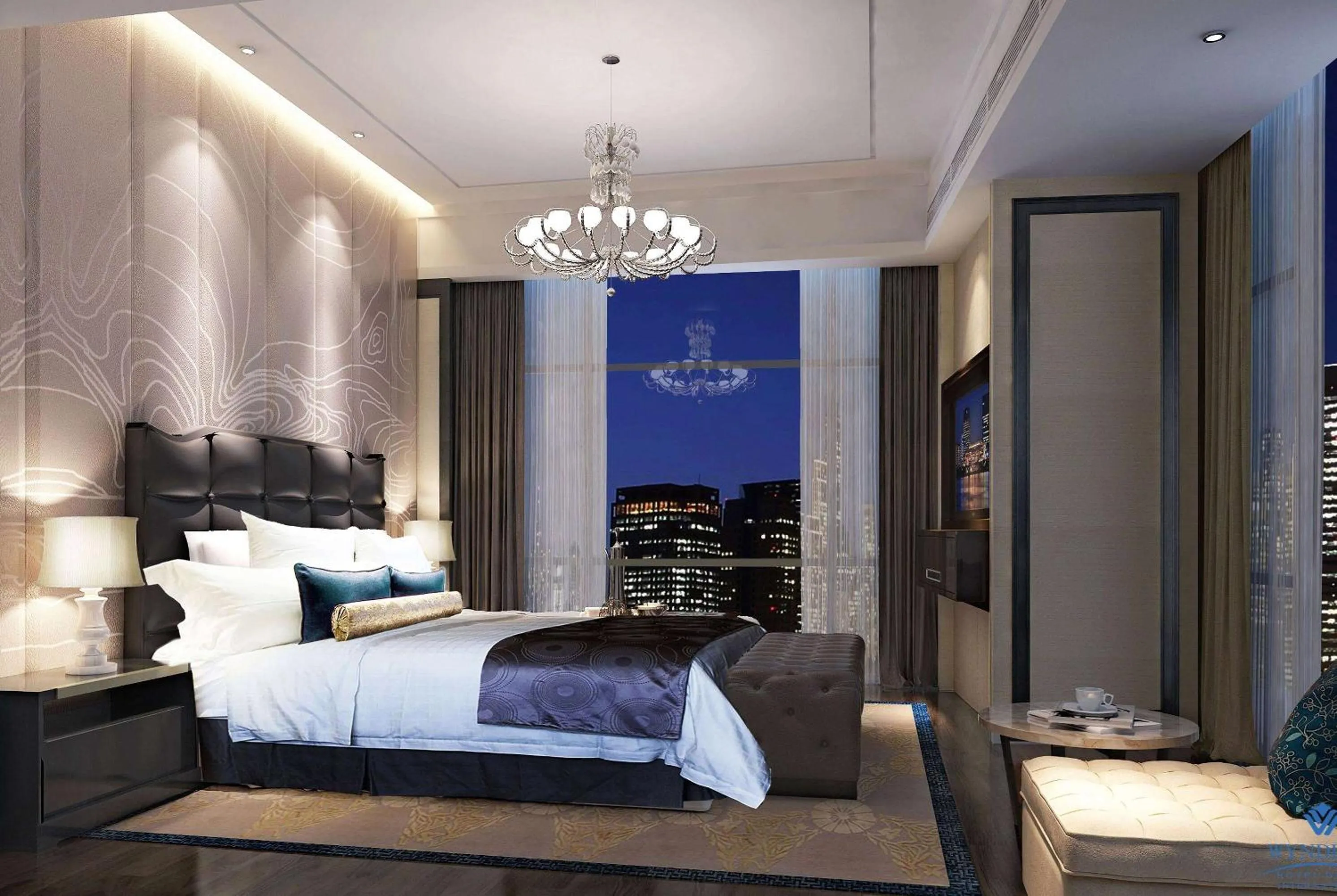 Photo of the whole room, Bed in Wyndham Grand Foshan Gaoming