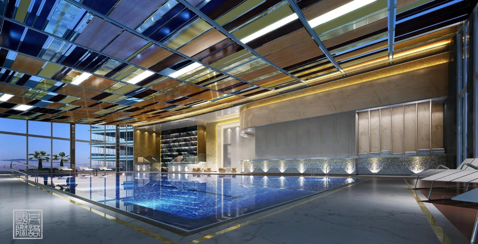 Swimming pool in Wyndham Grand Foshan Gaoming