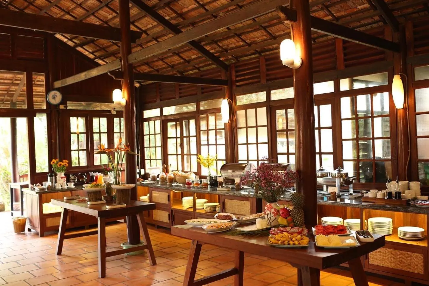 Buffet breakfast in Thanh Kieu Beach Resort