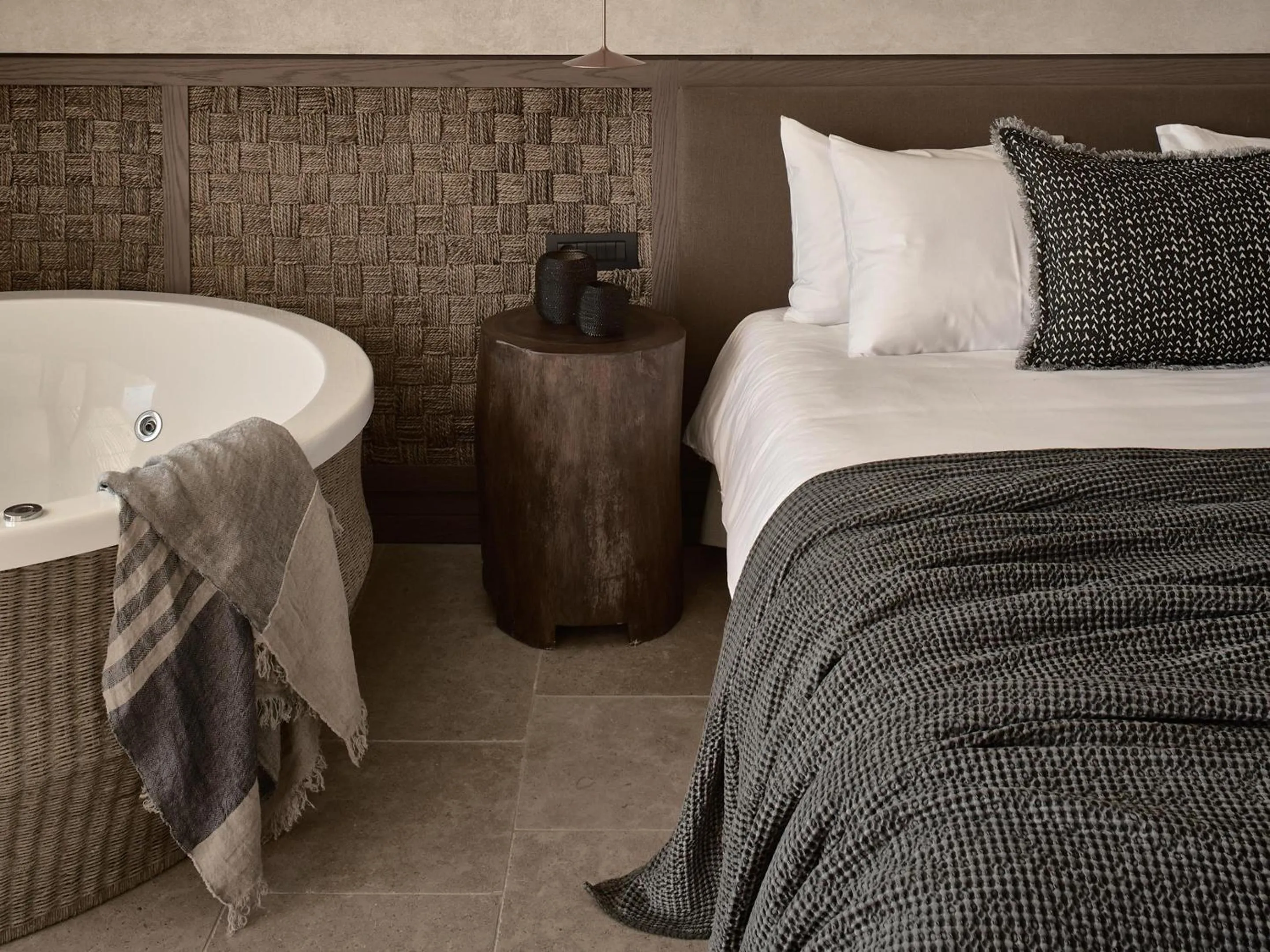 Decorative detail, Bed in Olea All Suite Hotel, a Member of Design Hotels