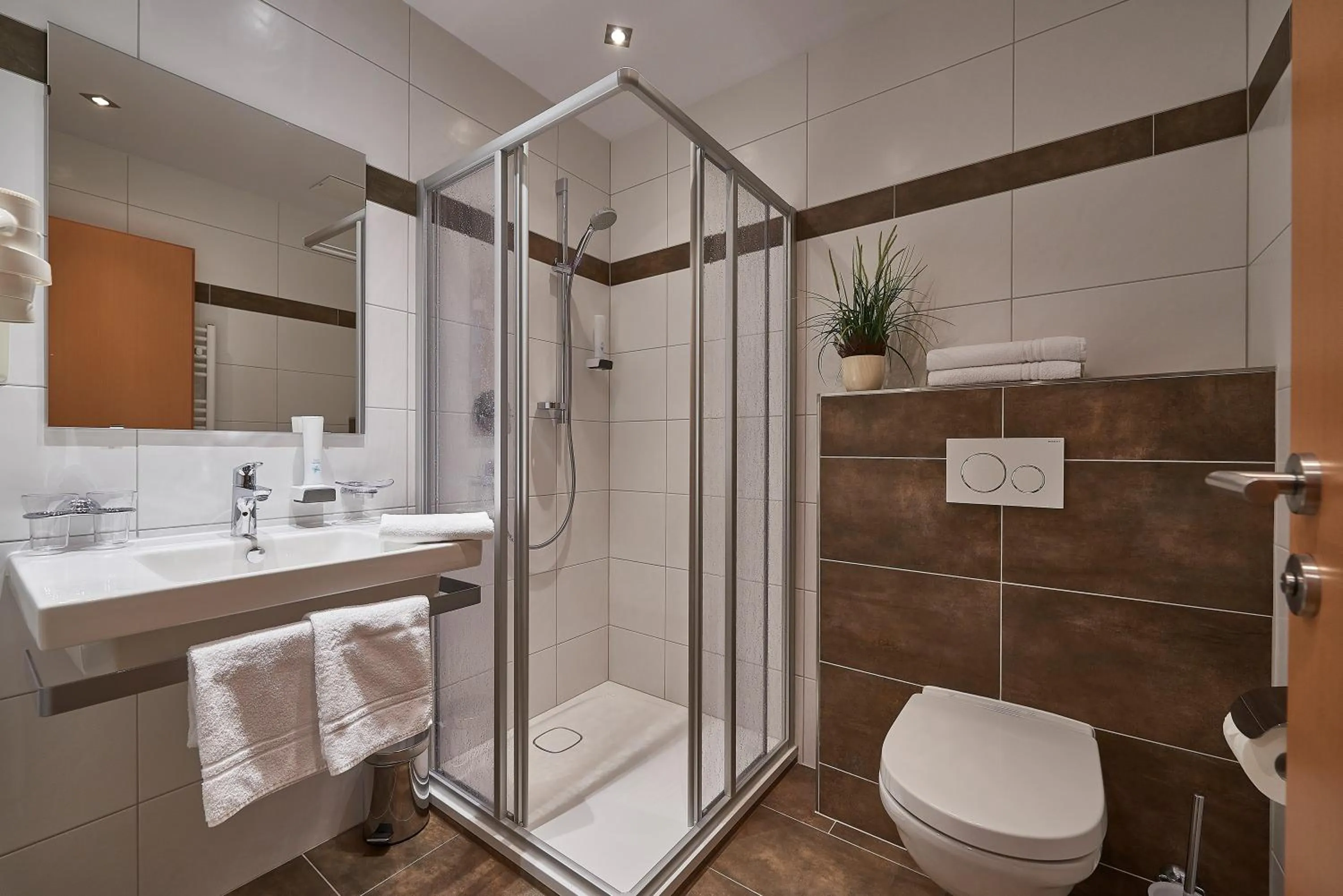 Shower in Frühstückshotel Birkenhof