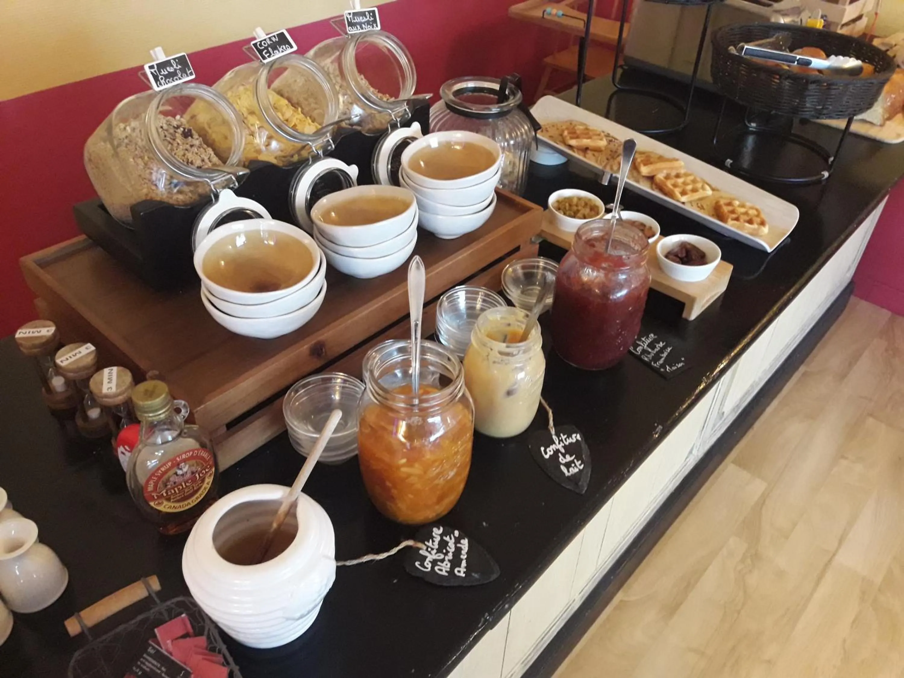 Buffet breakfast in Logis Hôtel Lafayette Rochefort France