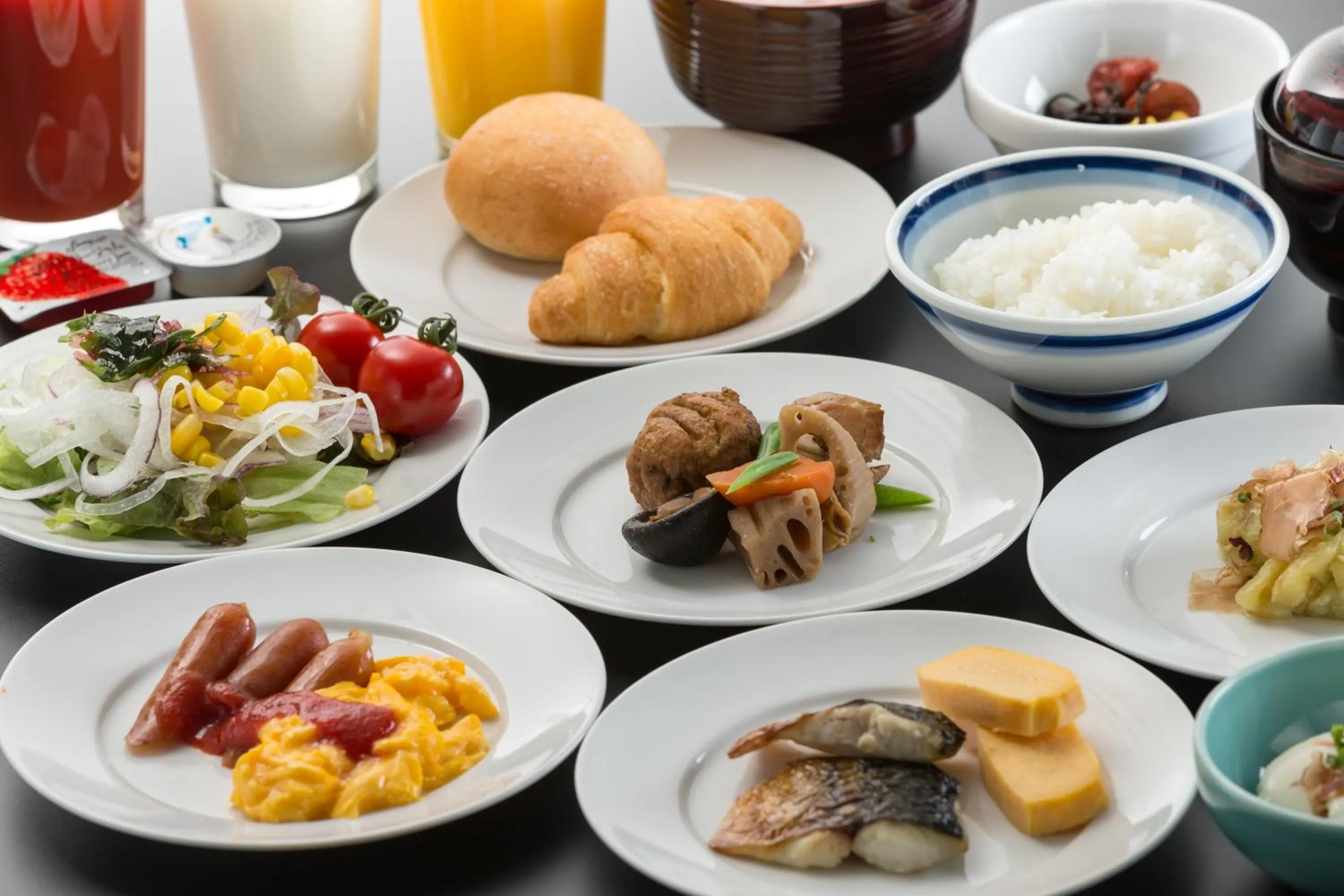 Buffet breakfast in Solest Takachiho Hotel