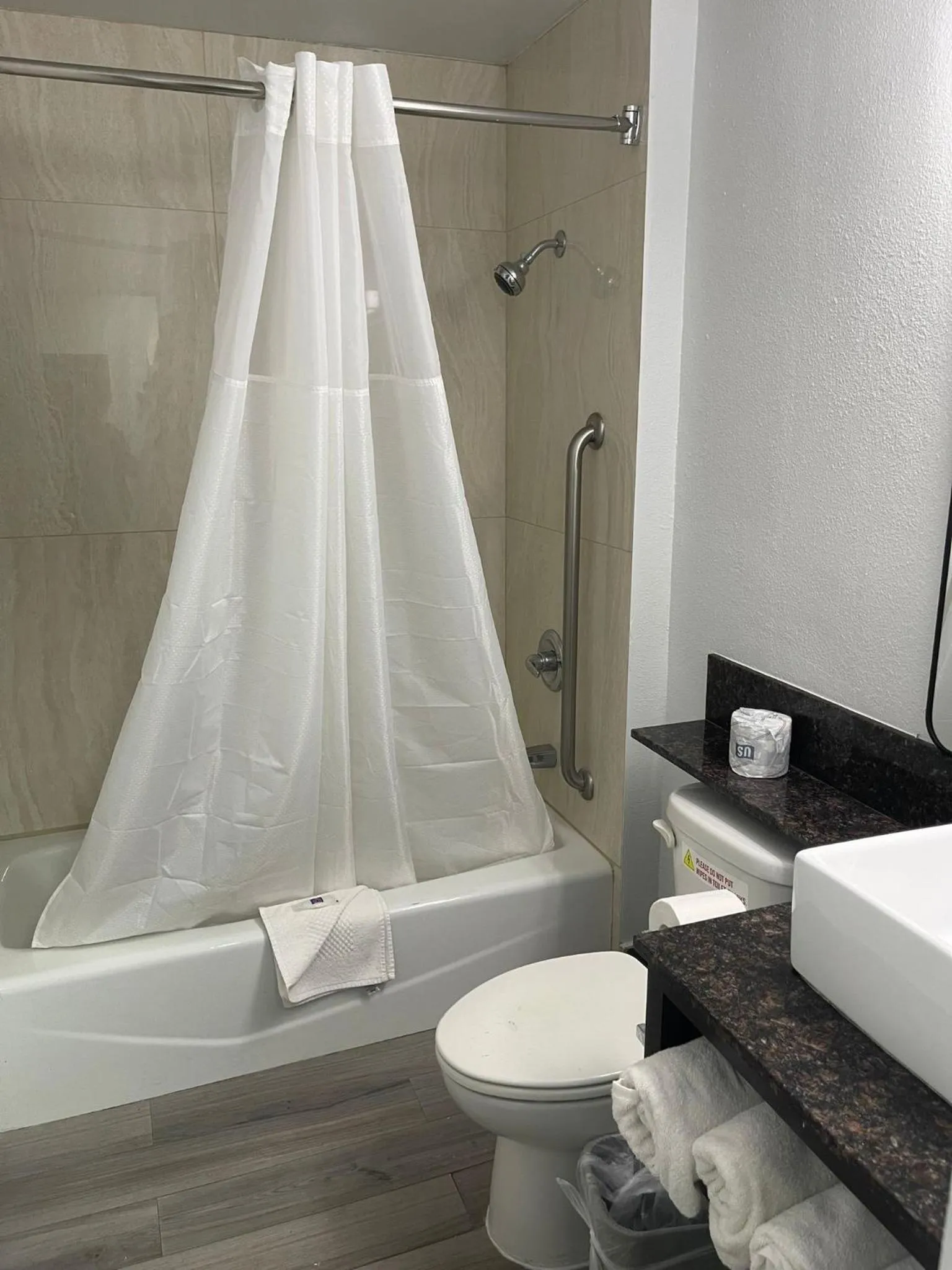 Bathroom in Studio 6 Suites San Bernardino, CA