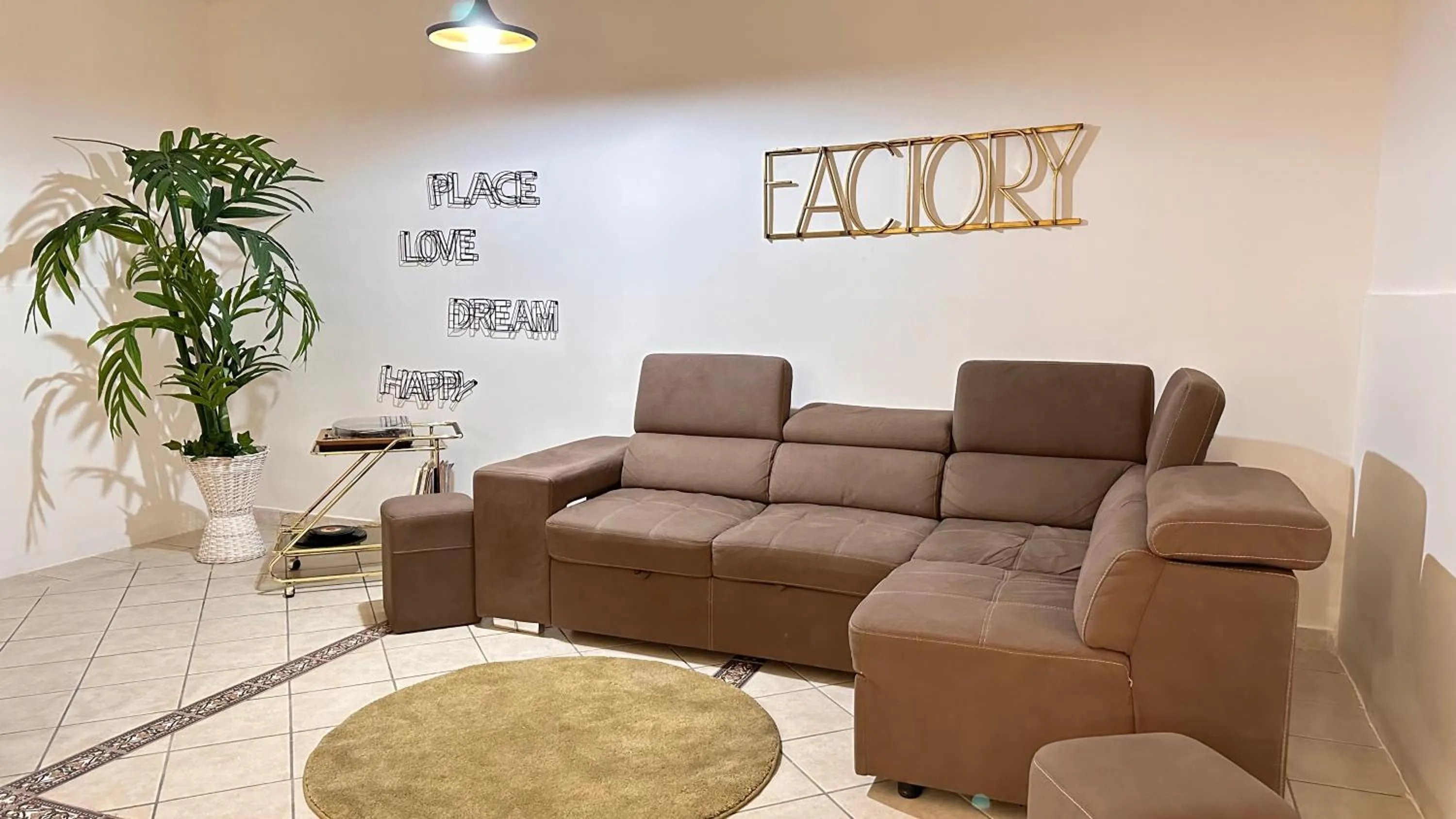 Bed in loft style taverna