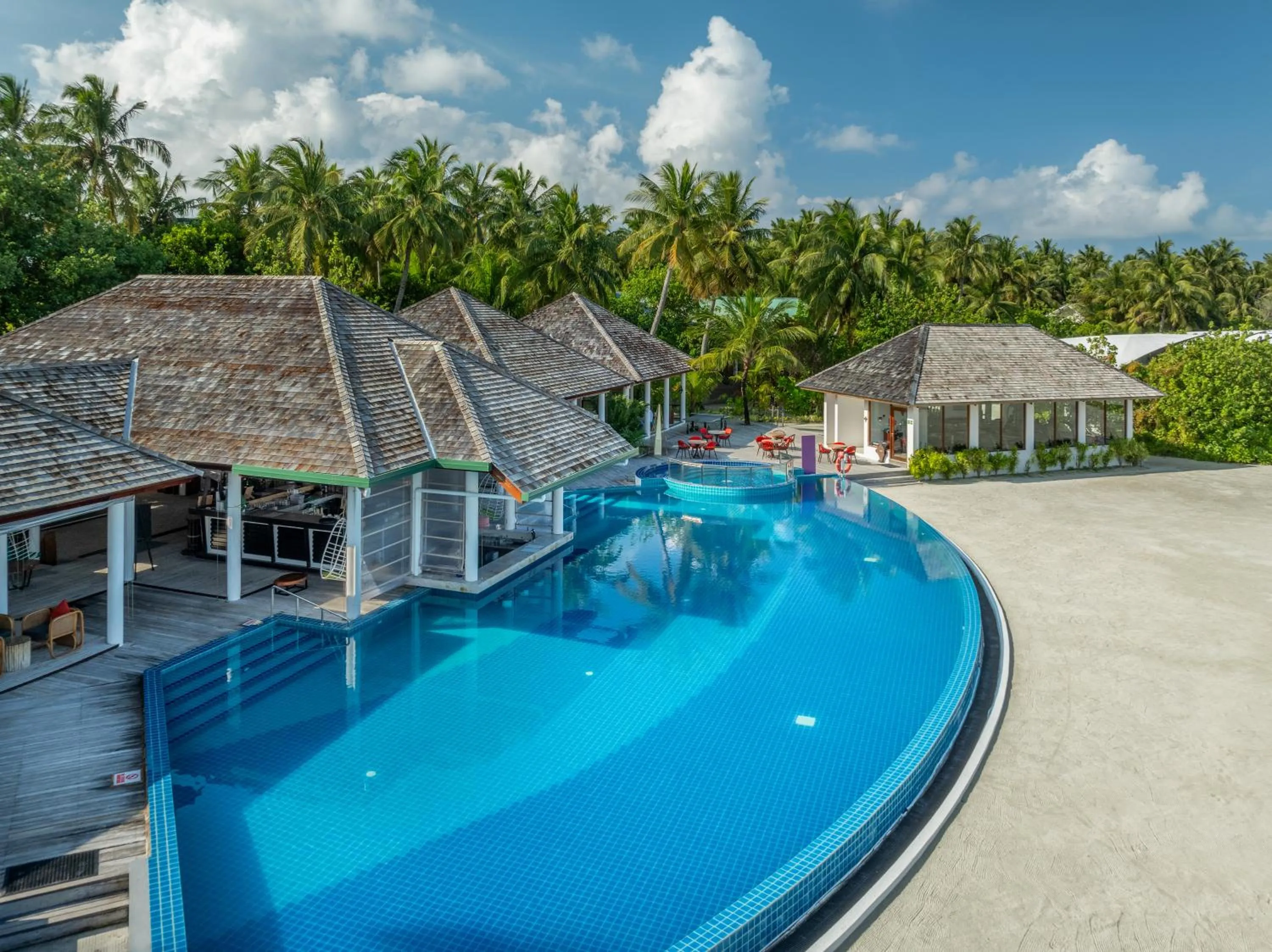Pool view in Cinnamon Hakuraa Huraa Maldives - All Inclusive Adults-Only Escape with One-way Free Speedboat