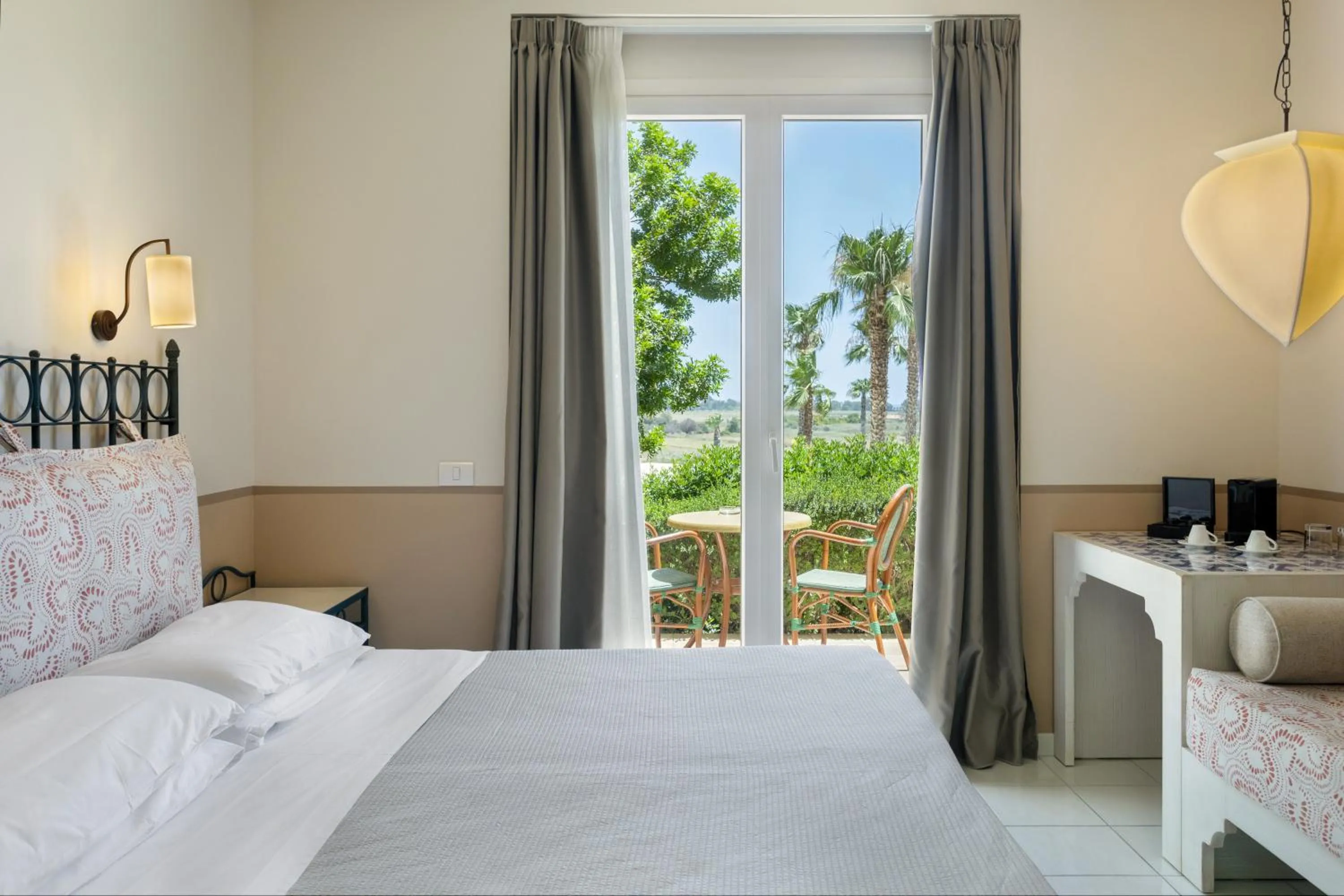 View (from property/room), Bed in Mangia's Selinunte Resort