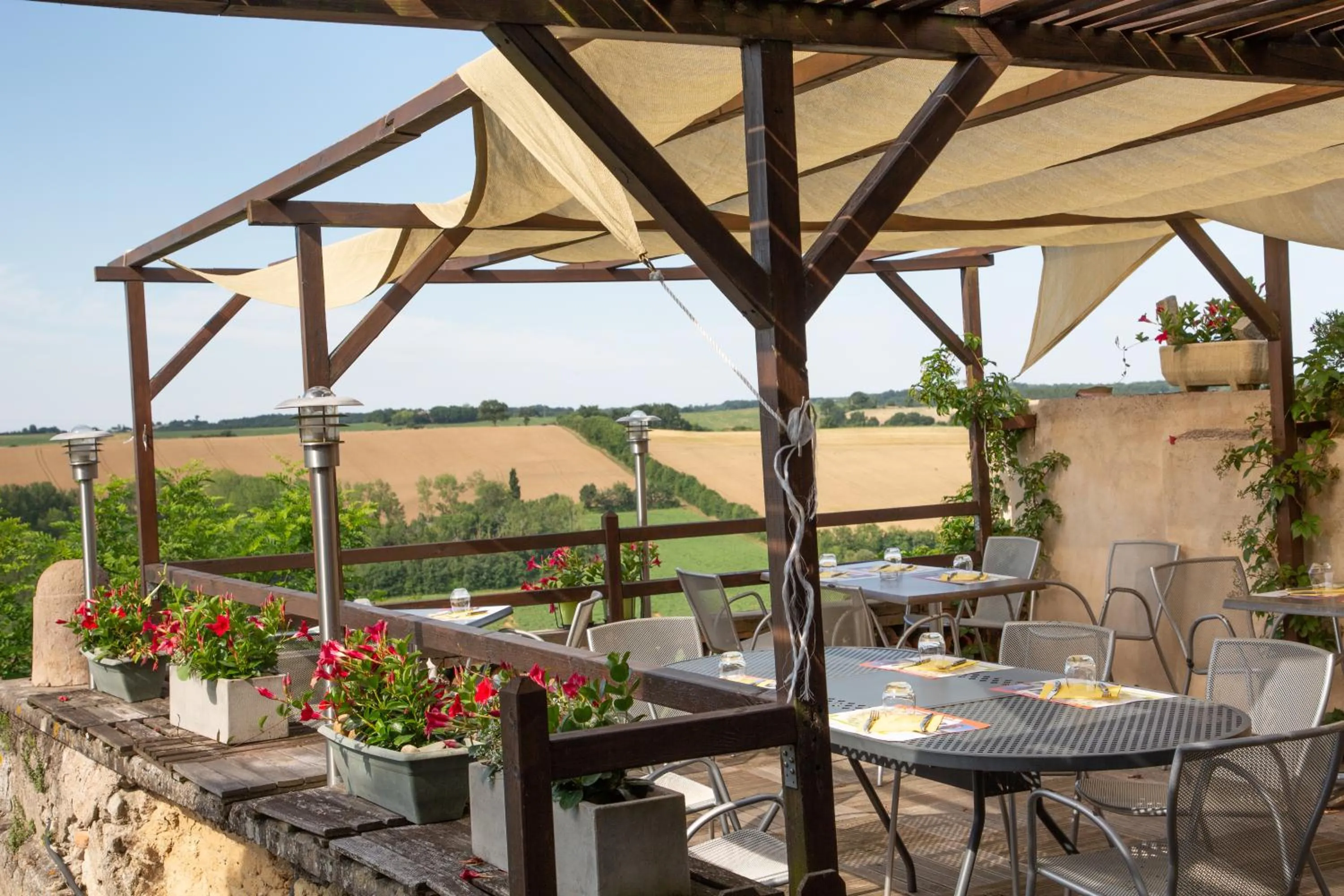 Balcony/Terrace in Logis Hotels - Le relais des deux vallées - Hôtel et restaurant