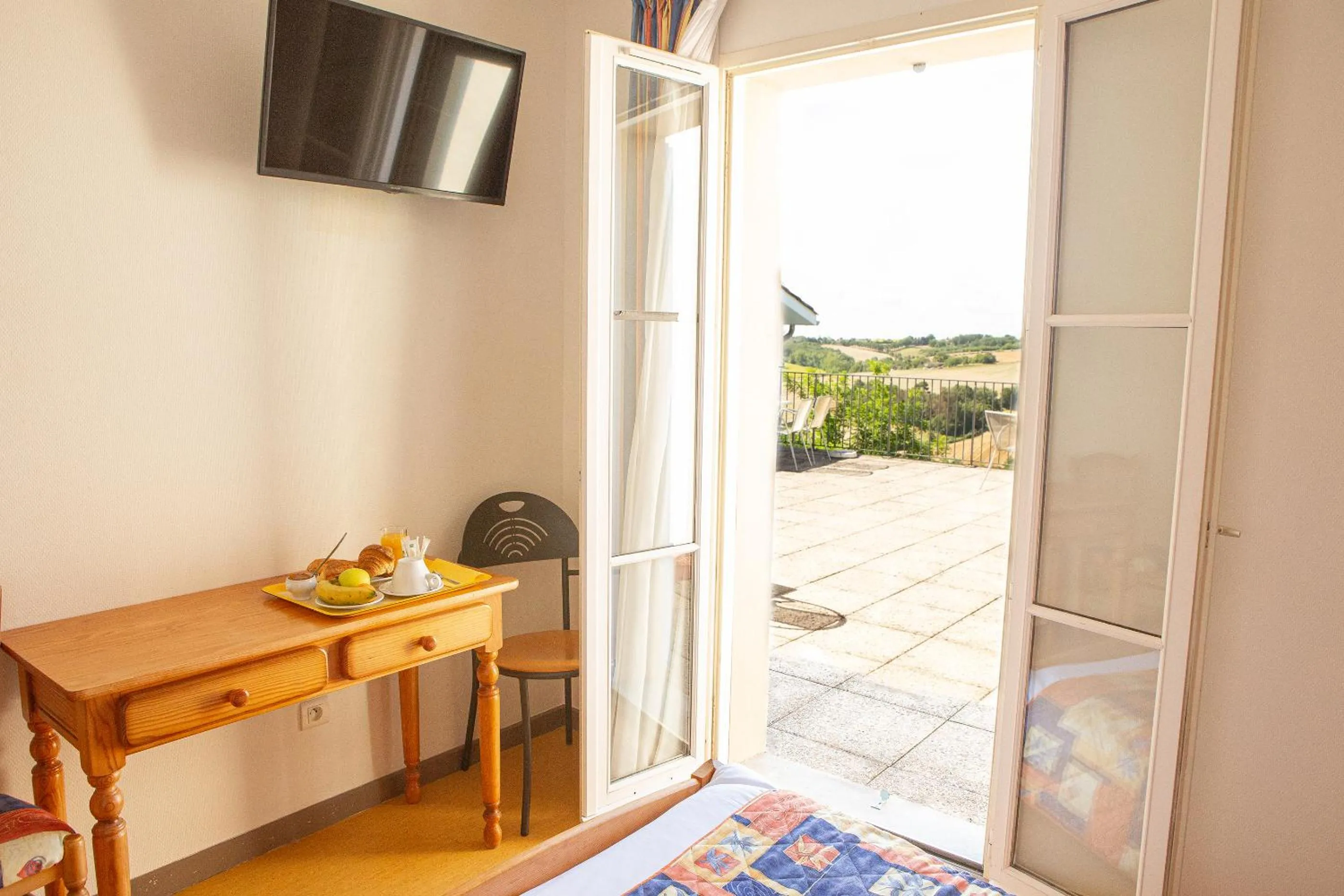 Balcony/Terrace in Logis Hotels - Le relais des deux vallées - Hôtel et restaurant