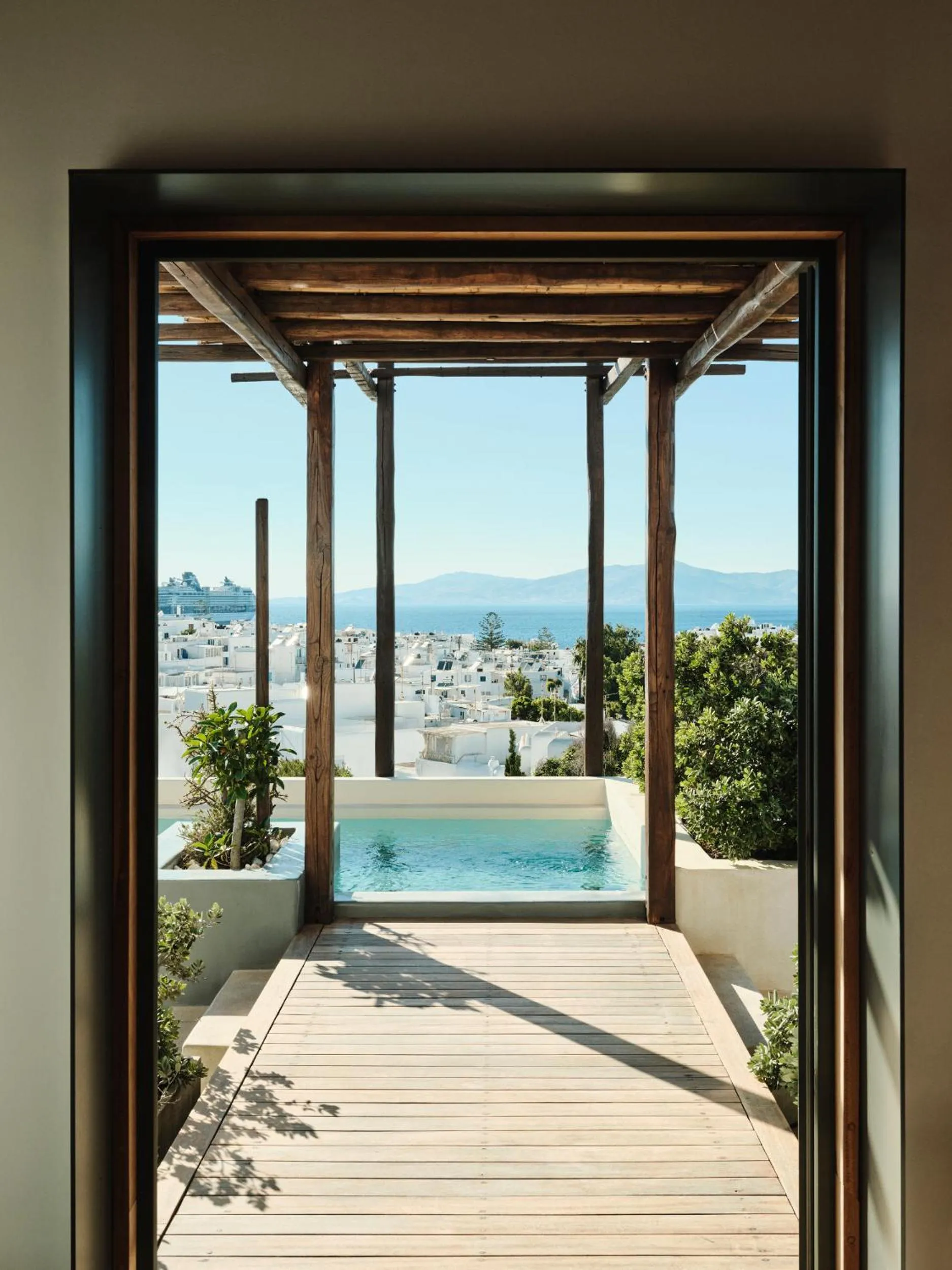 Balcony/Terrace in Belvedere Mykonos - Main Hotel - The Leading Hotels of the World