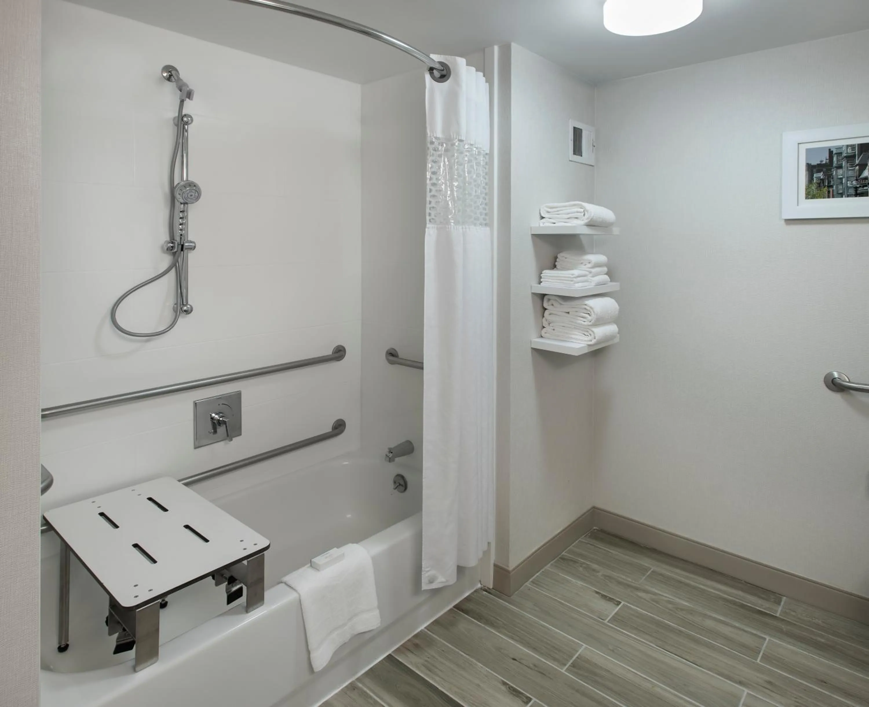 Bathroom in Hampton Inn Boston Logan Airport