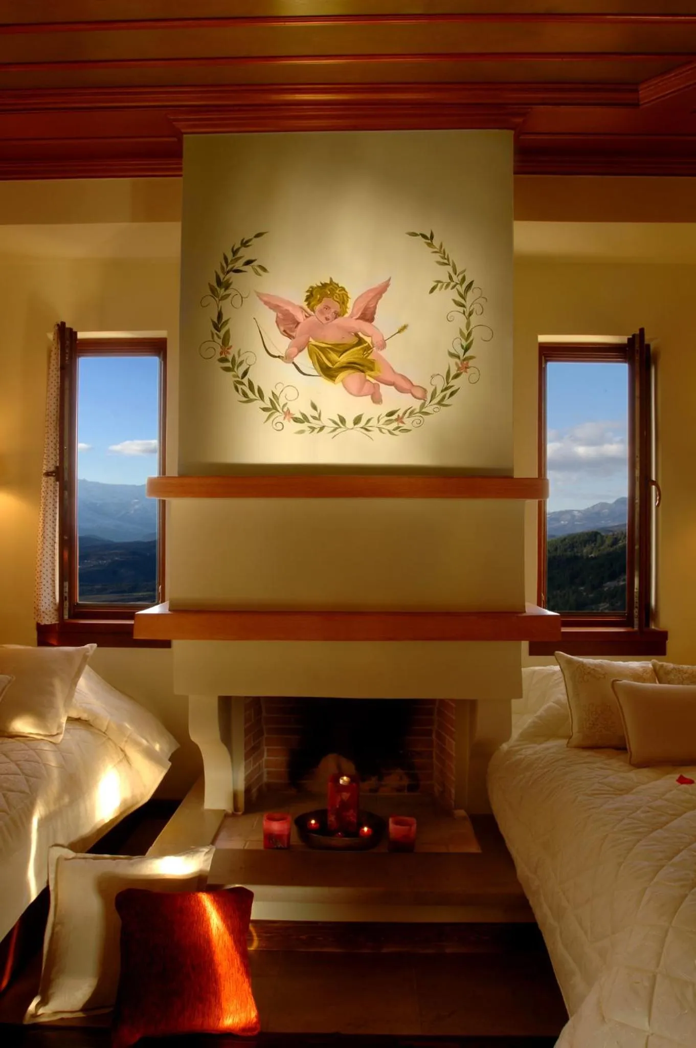 Decorative detail, Bed in Konitsa Mountain Hotel