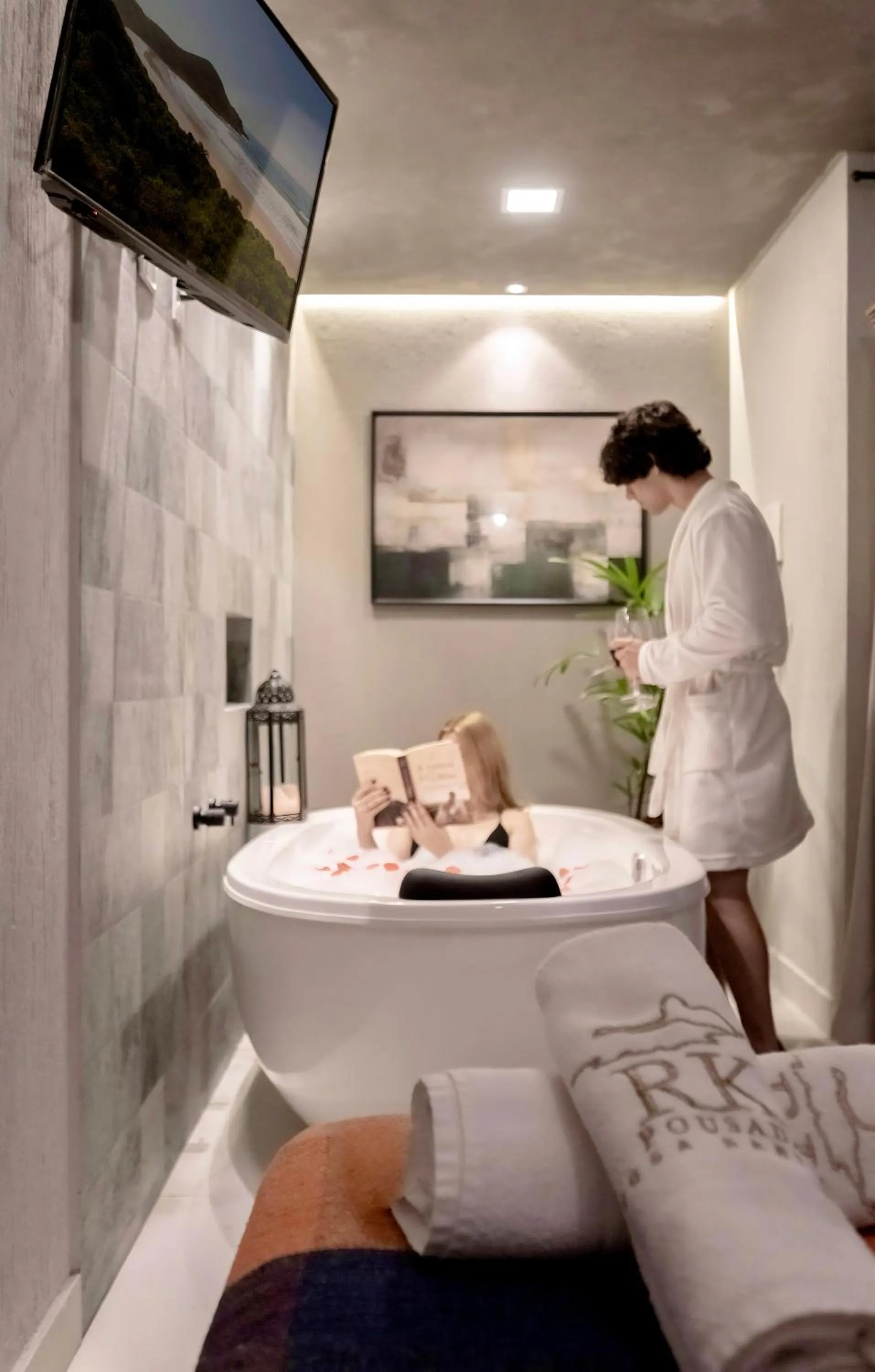 Bath, Bed in Pousada Rosa Karioka - Praia do Rosa