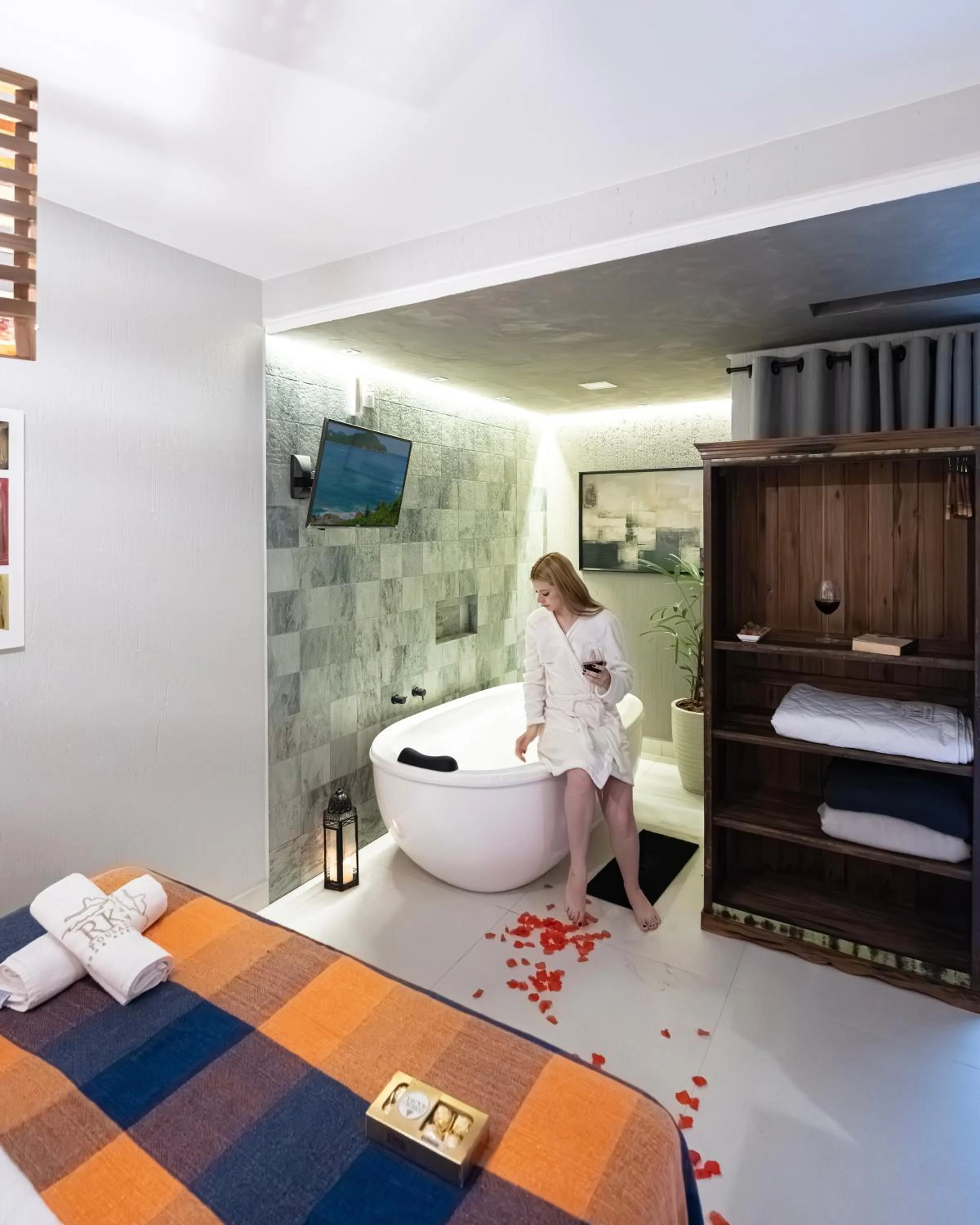 Bath, Bed in Pousada Rosa Karioka - Praia do Rosa