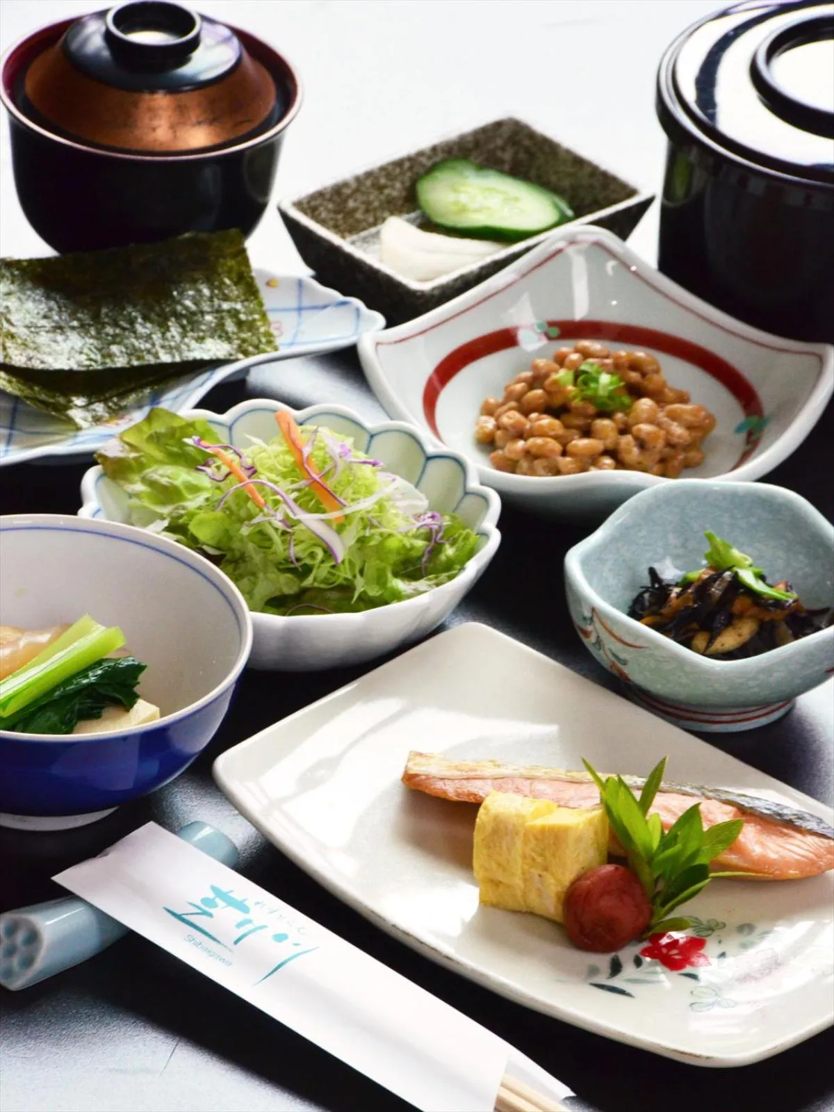 Asian breakfast in Fukuno Town Hotel A・Mieux