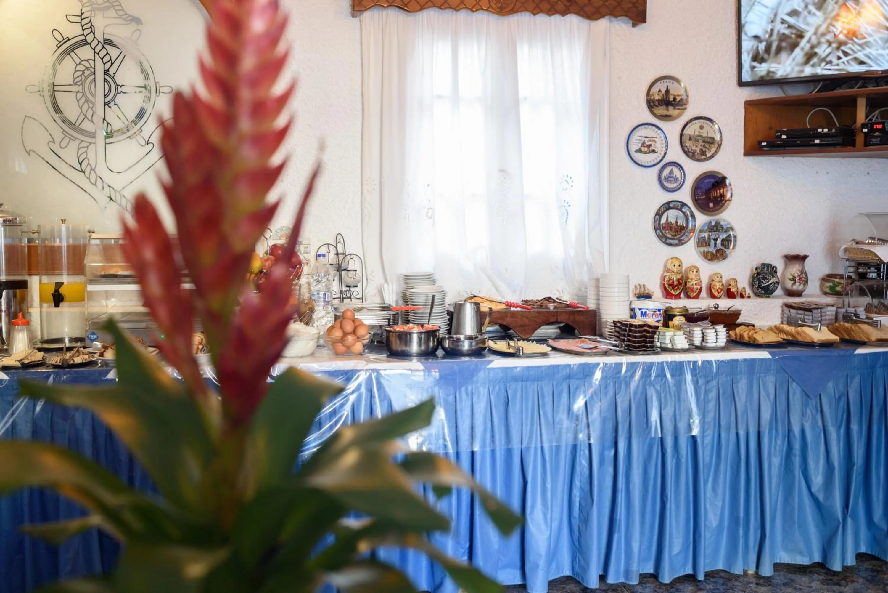 Buffet breakfast in Hotel Porto Perissa