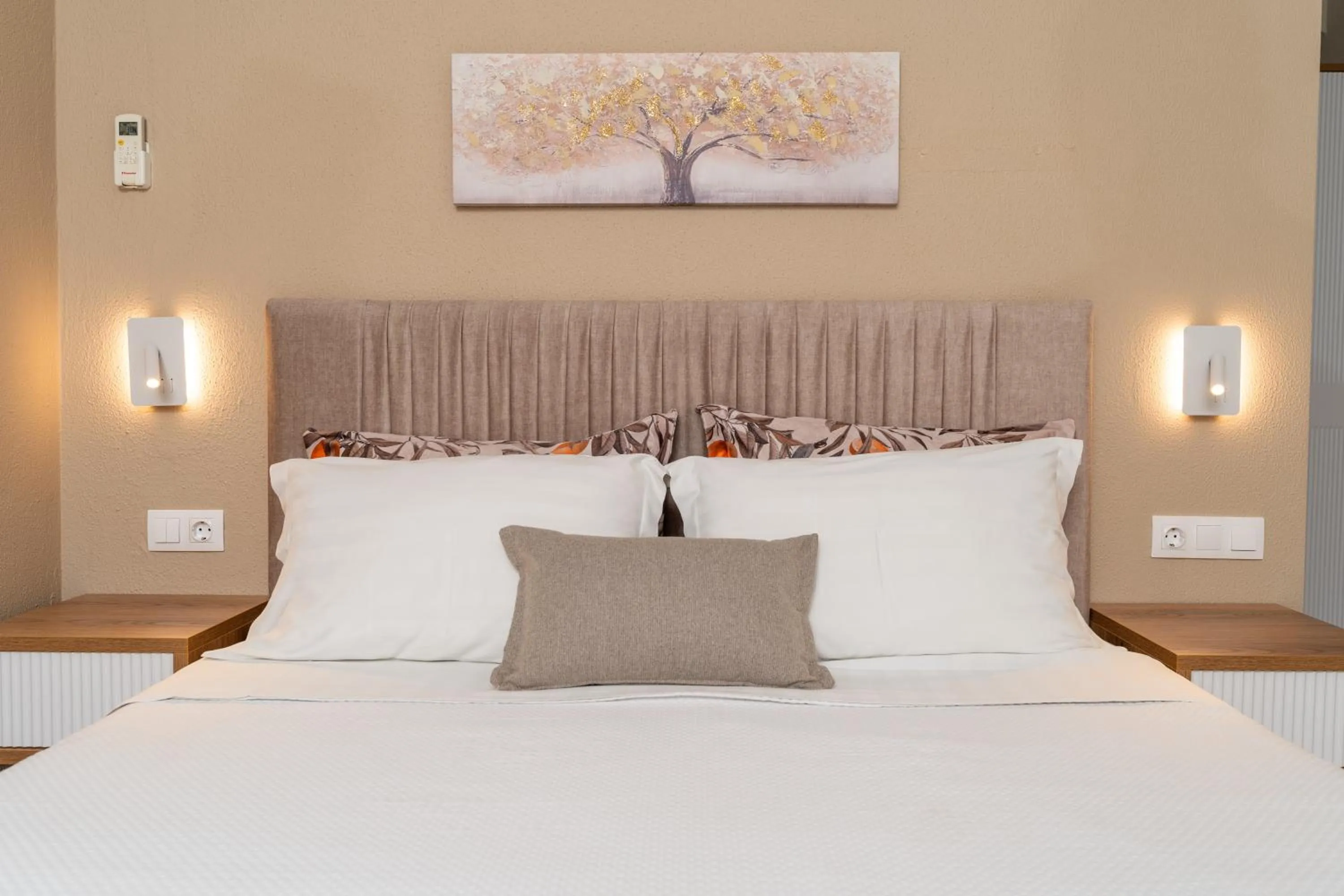 View (from property/room), Bed in Georgalas Sun Beach Resort