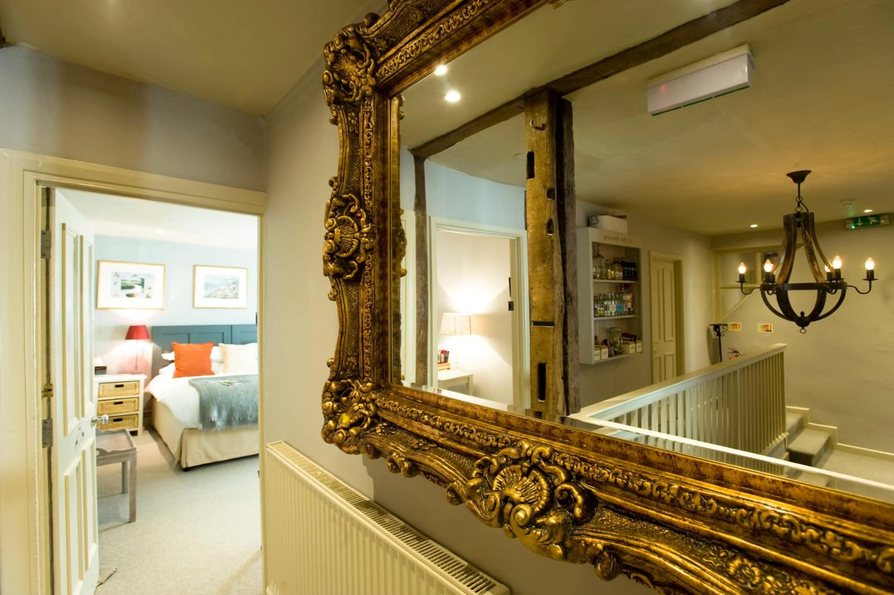 Bed in The Greyhound on the Test Hotel