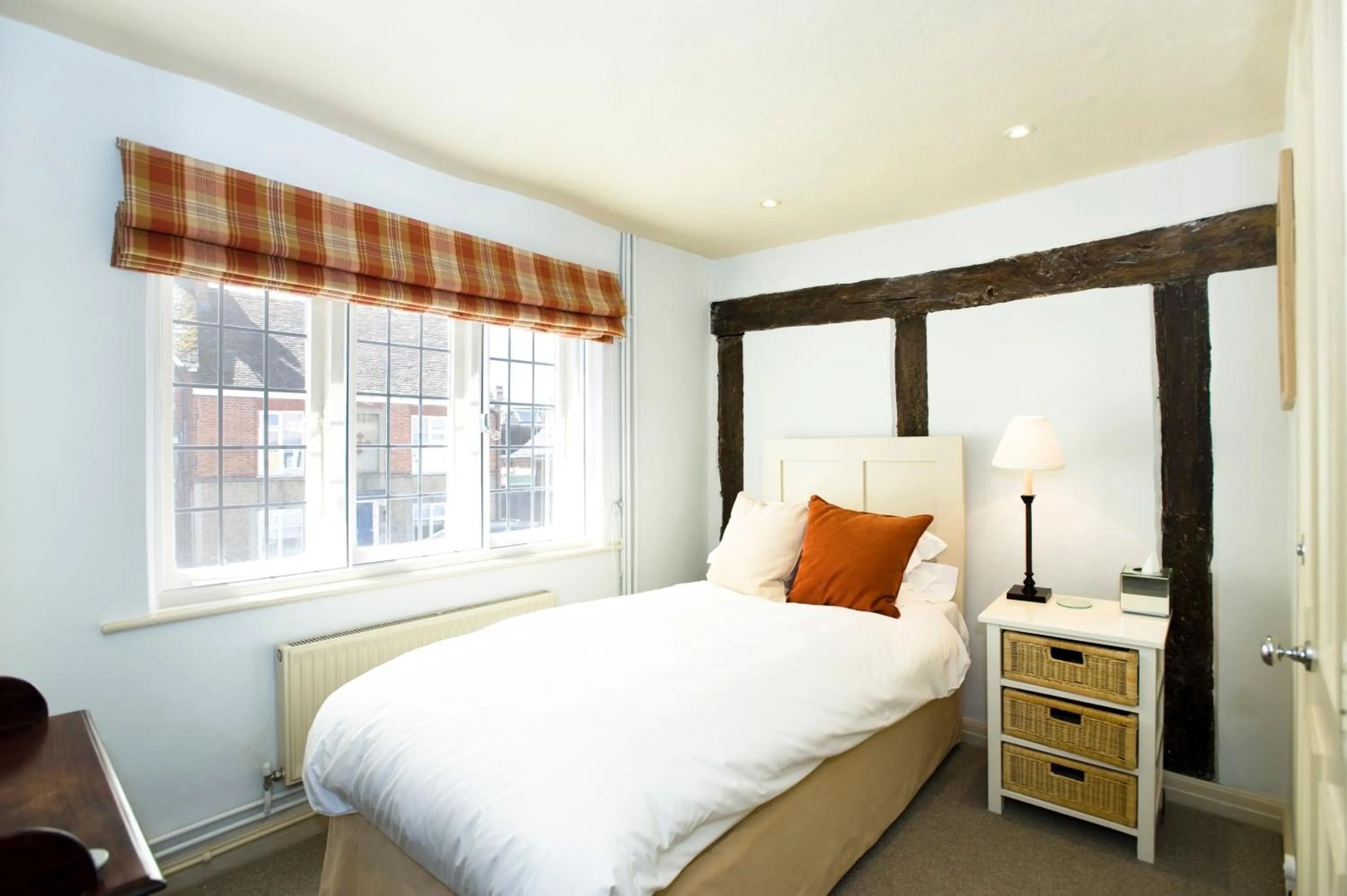 Bed in The Greyhound on the Test Hotel