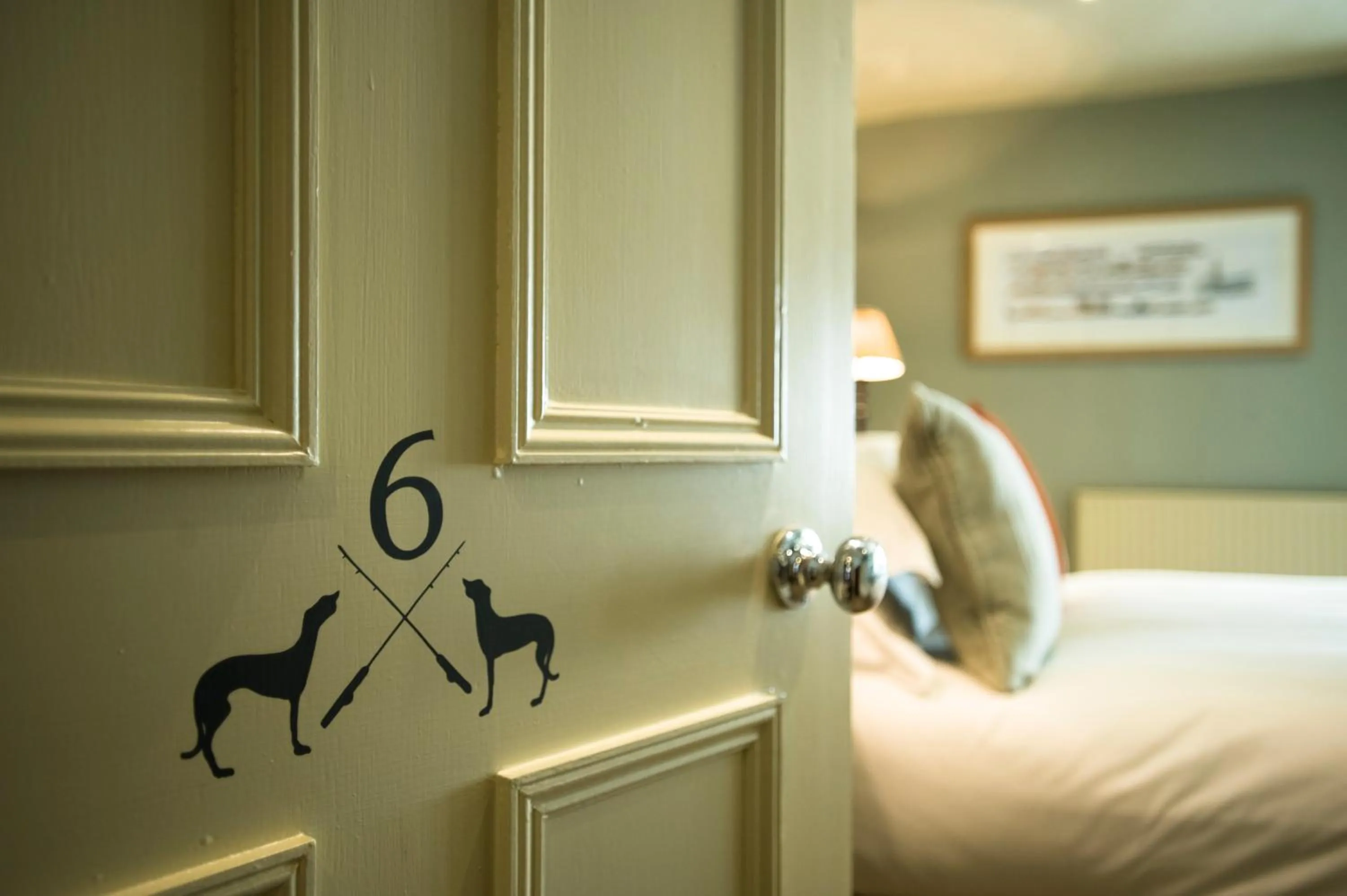 Bed in The Greyhound on the Test Hotel