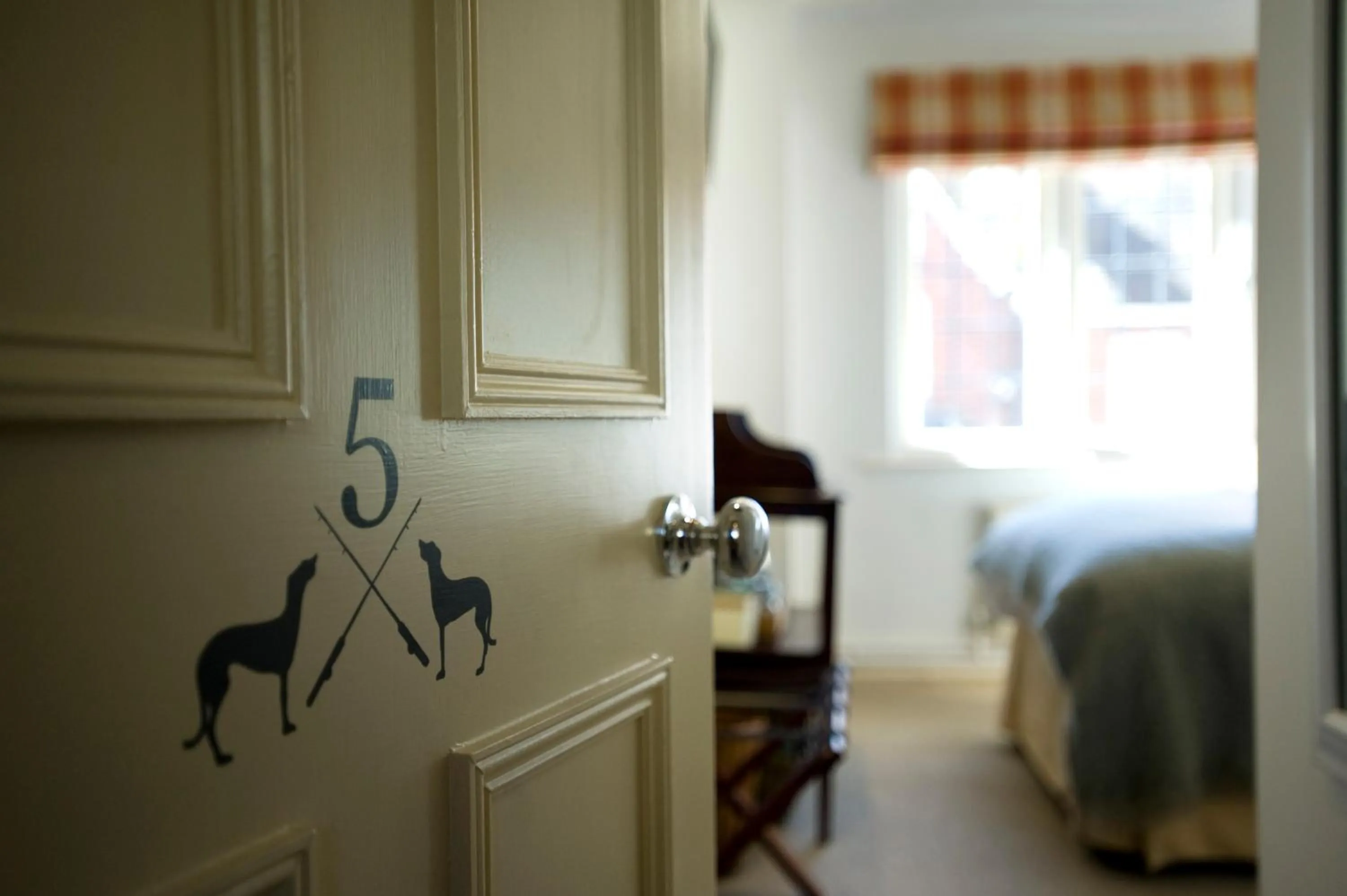 Bed in The Greyhound on the Test Hotel