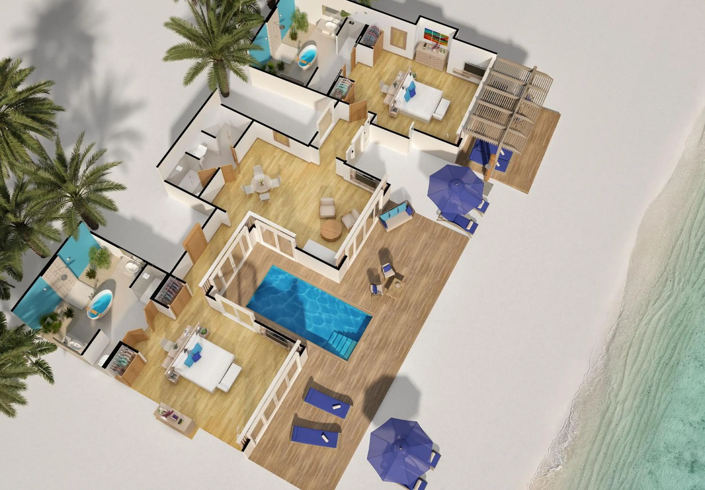 Floor plan in Baglioni Resort Maldives - Luxury All Inclusive