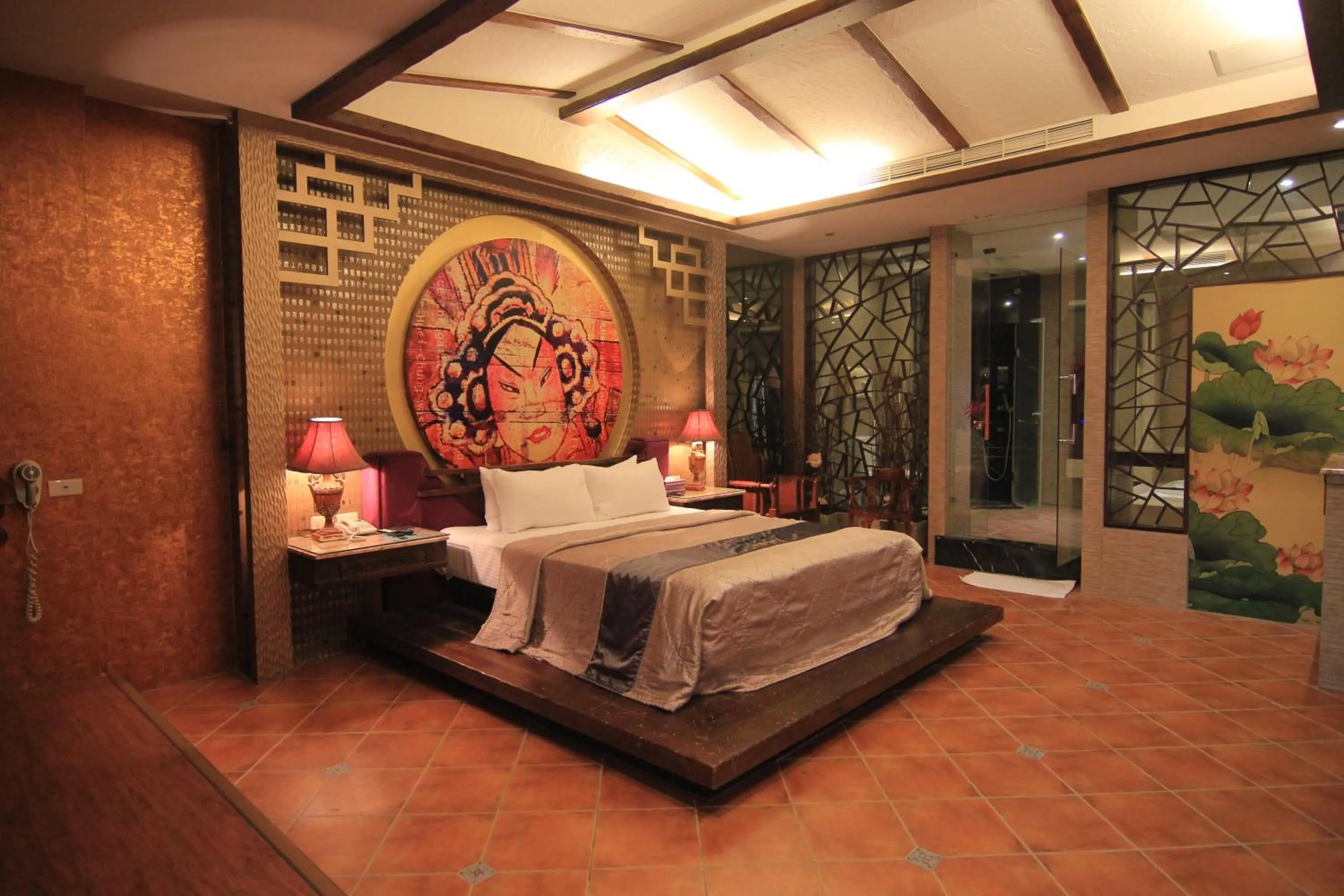 Bed in Romantic Code Art Motel