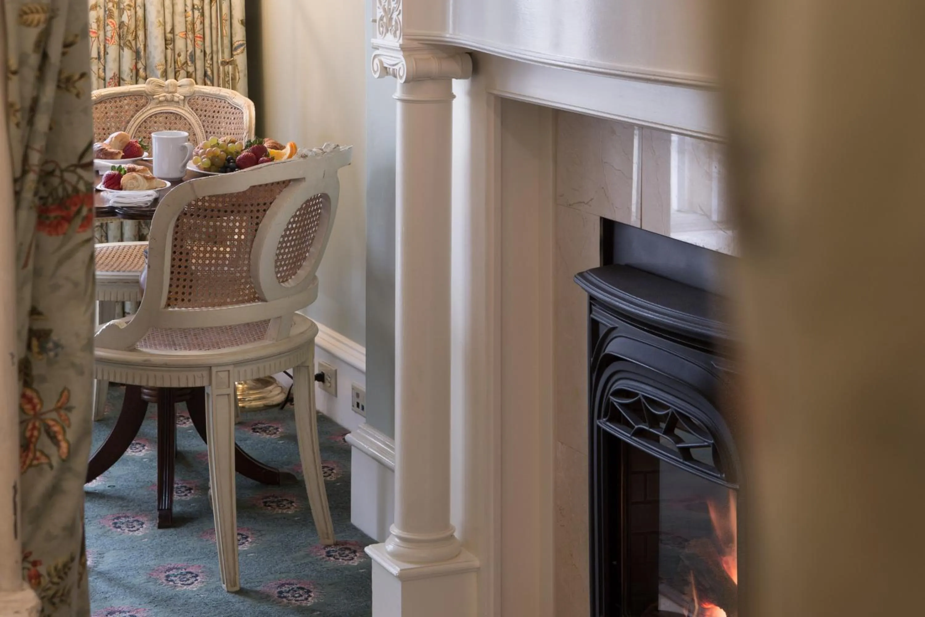 fireplace in The Chanler at Cliff Walk