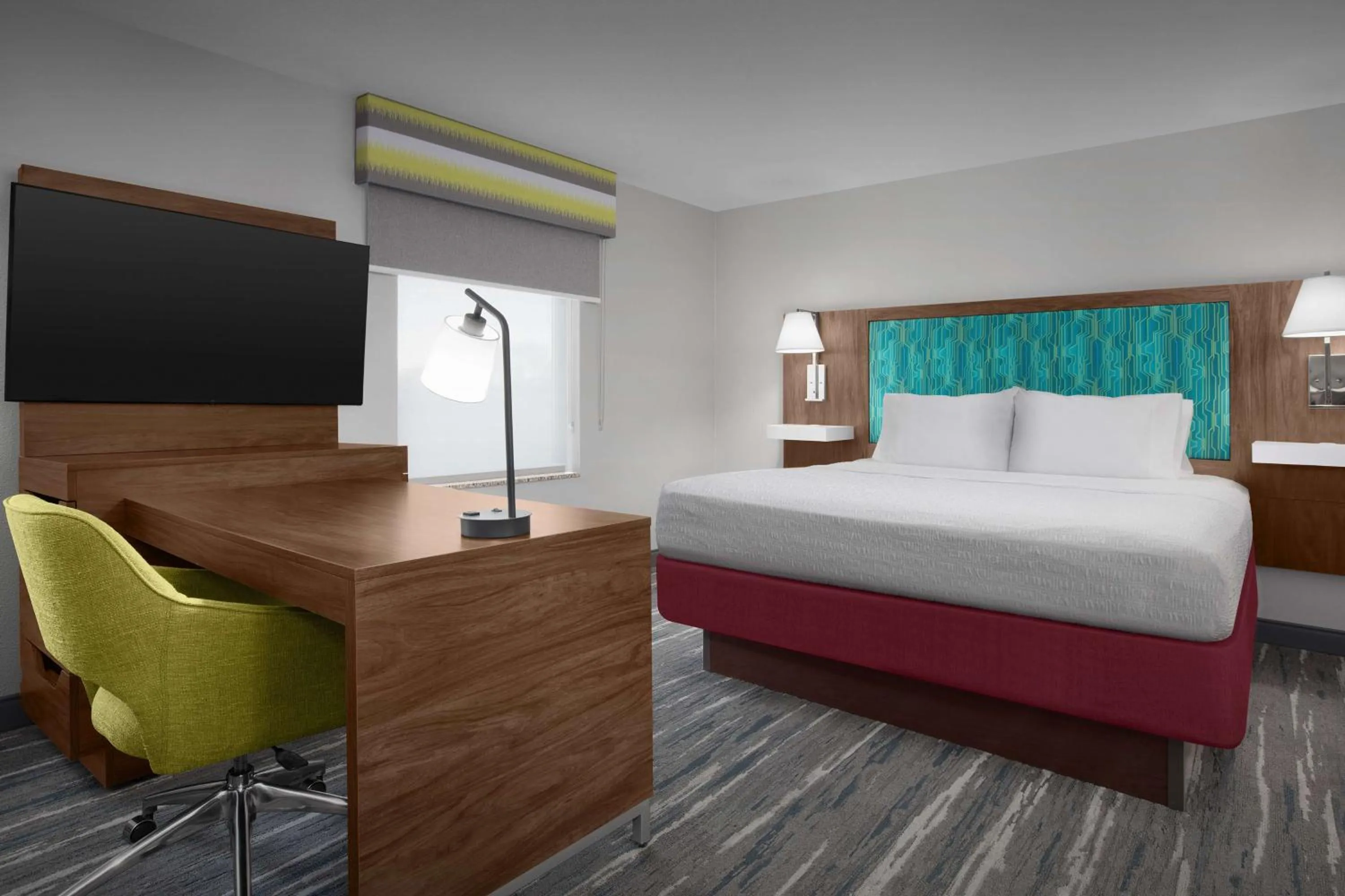 Bedroom, Bed in Hampton Inn Yorkville