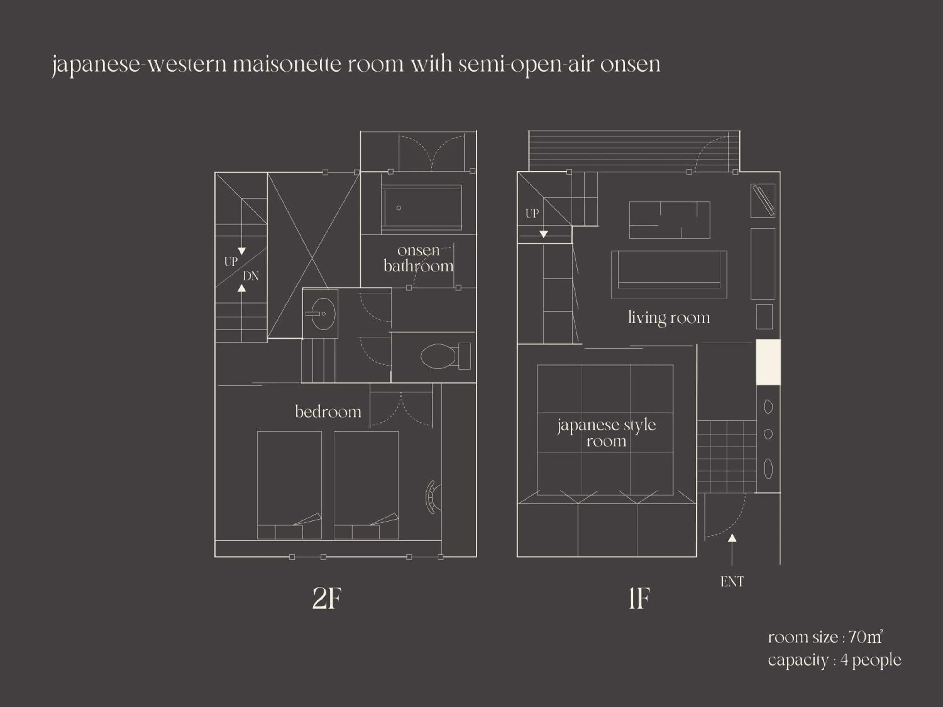 Floor plan in OTARU RETREAT by Onko Chishin