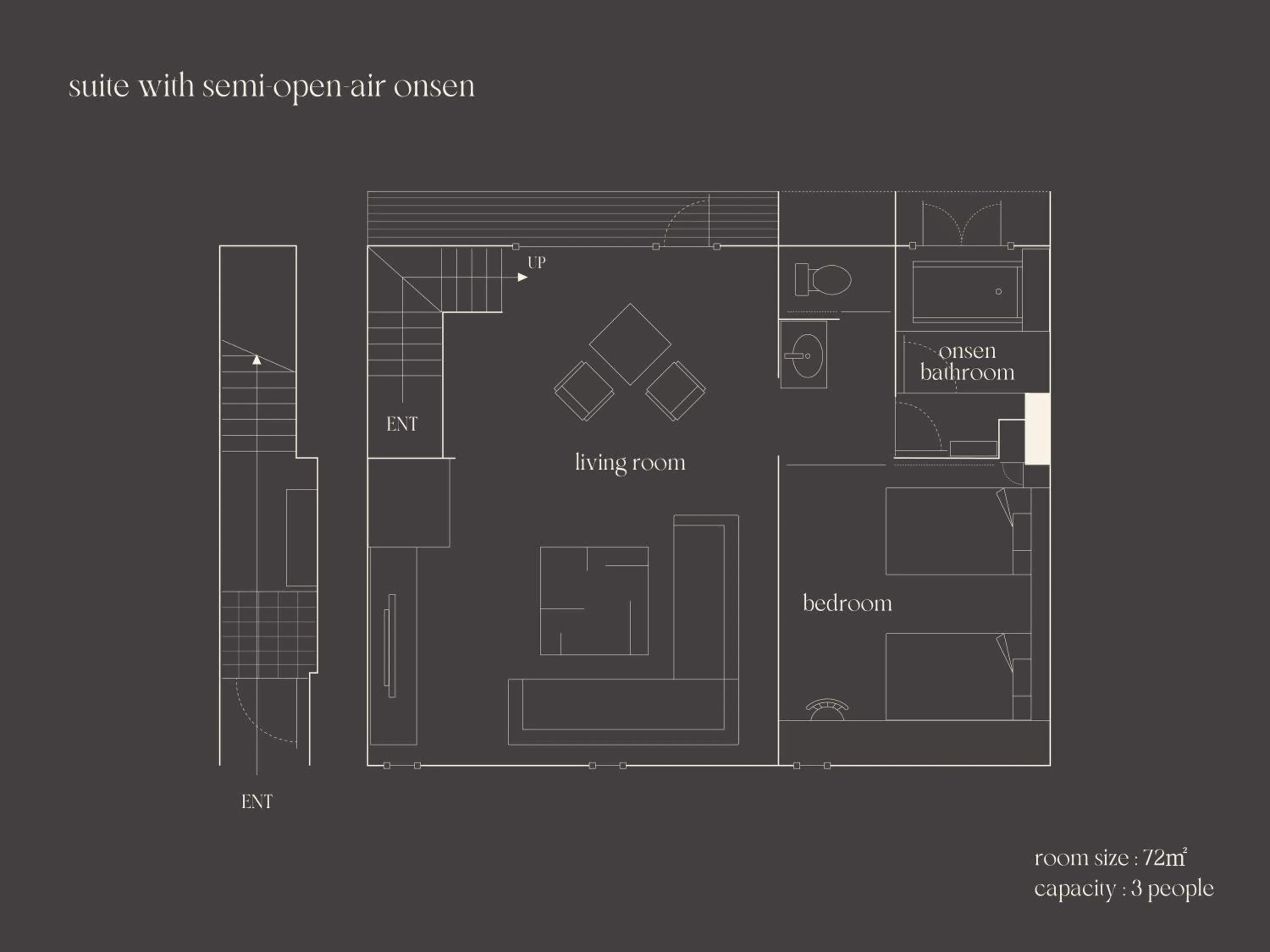 Floor plan in OTARU RETREAT by Onko Chishin