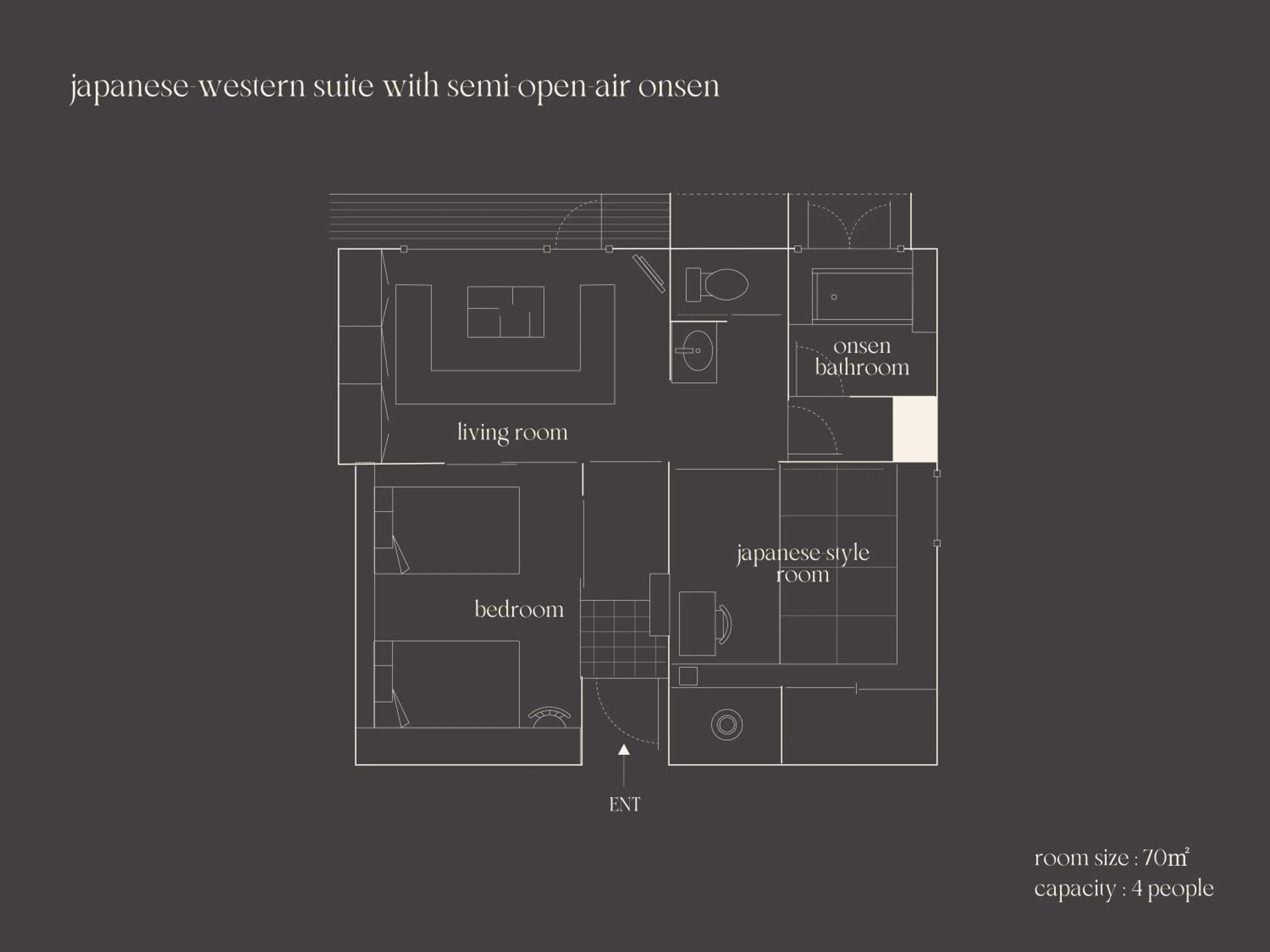 Floor plan in OTARU RETREAT by Onko Chishin