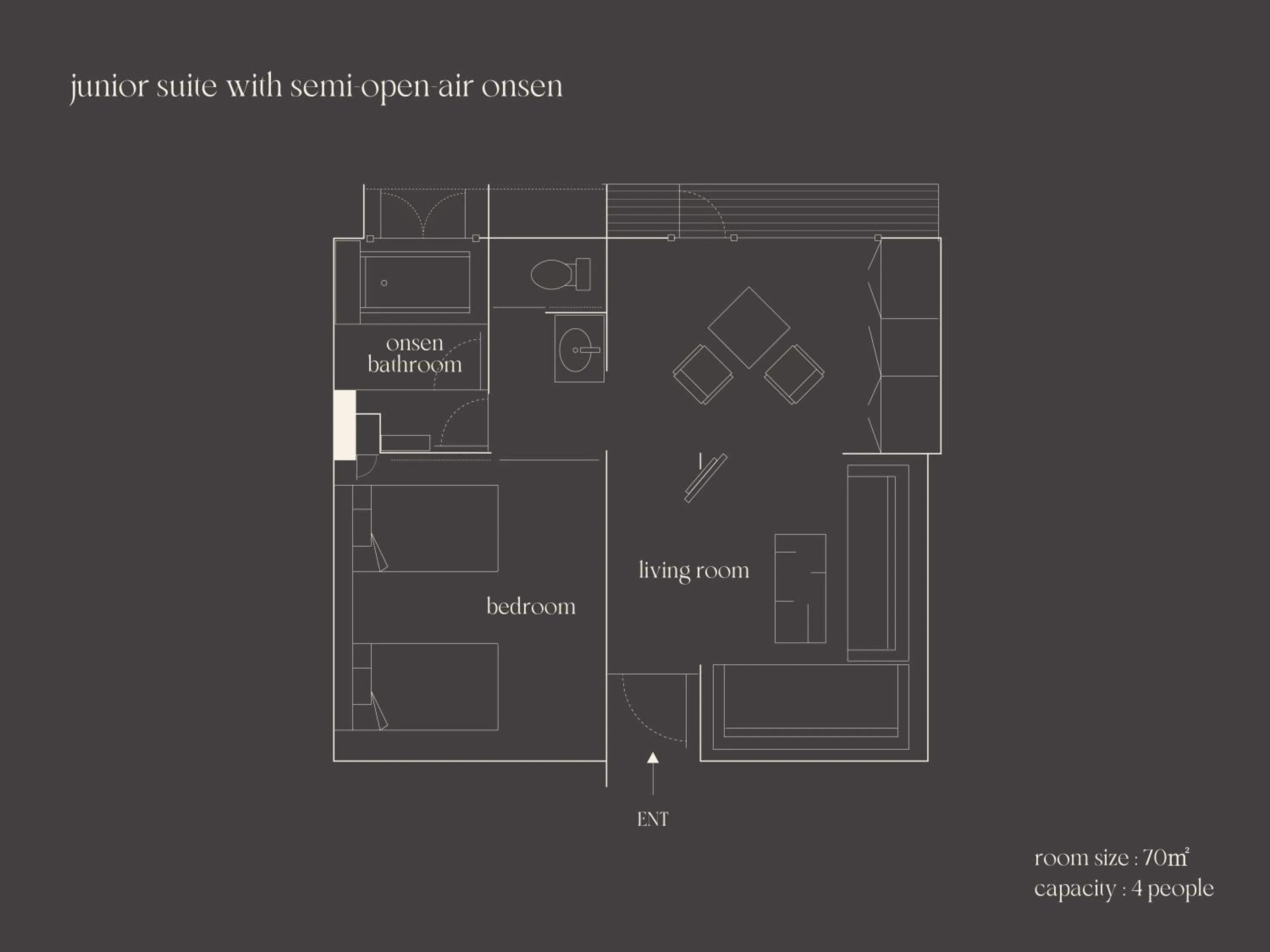Floor plan in OTARU RETREAT by Onko Chishin