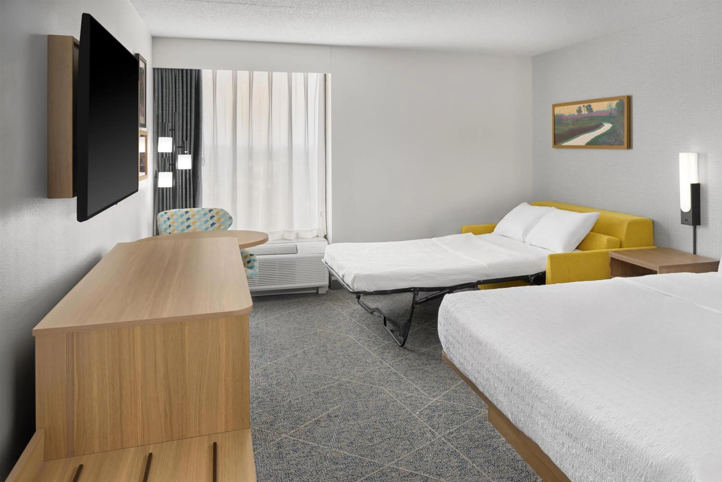 Bed in Hampton Inn Chicago-Carol Stream