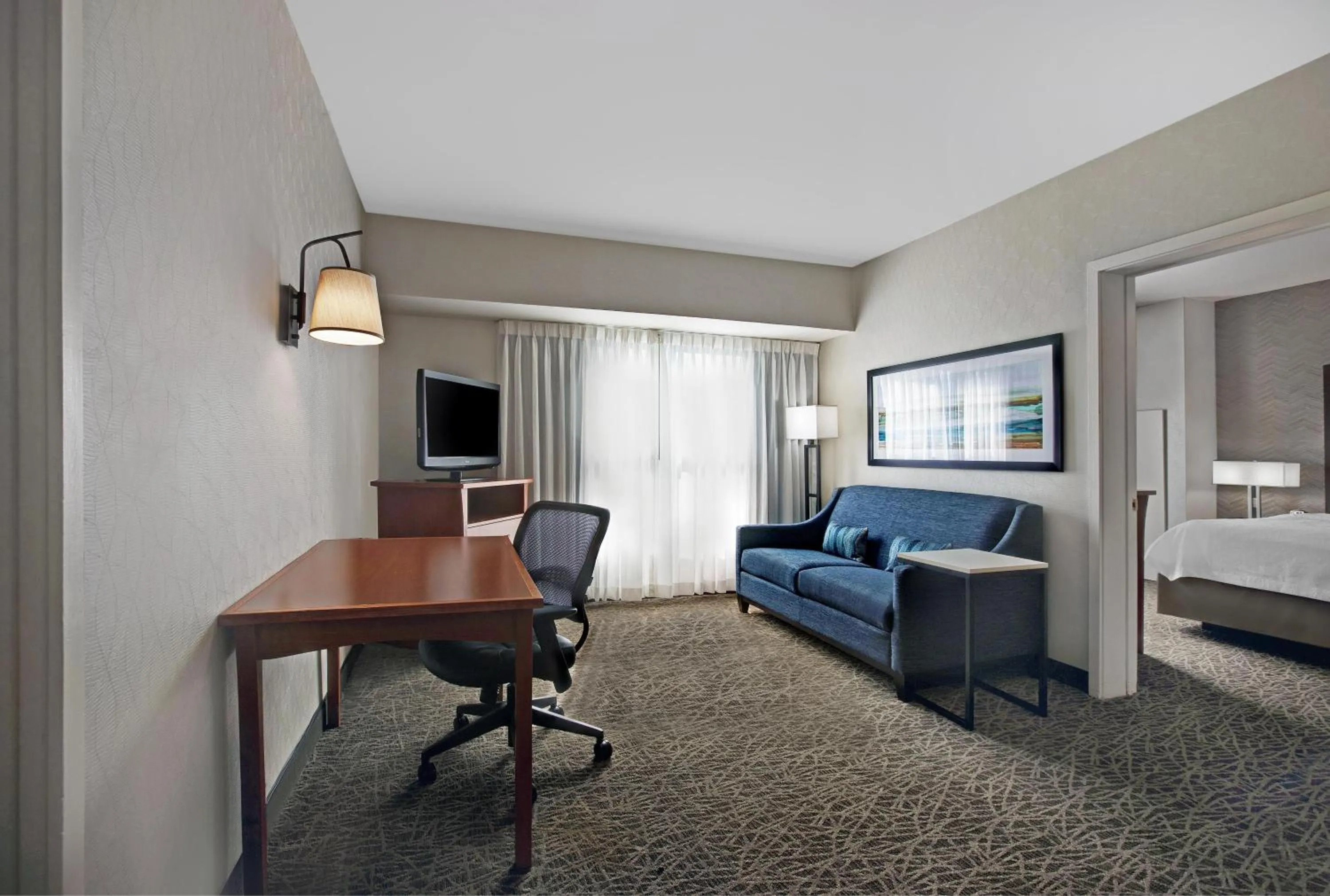 Living room, Bed in Homewood Suites by Hilton Chicago-Lincolnshire