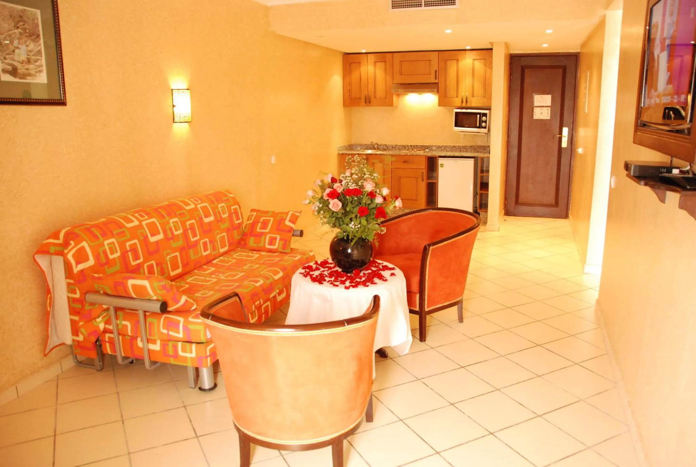 Seating area in New Farah Hotel