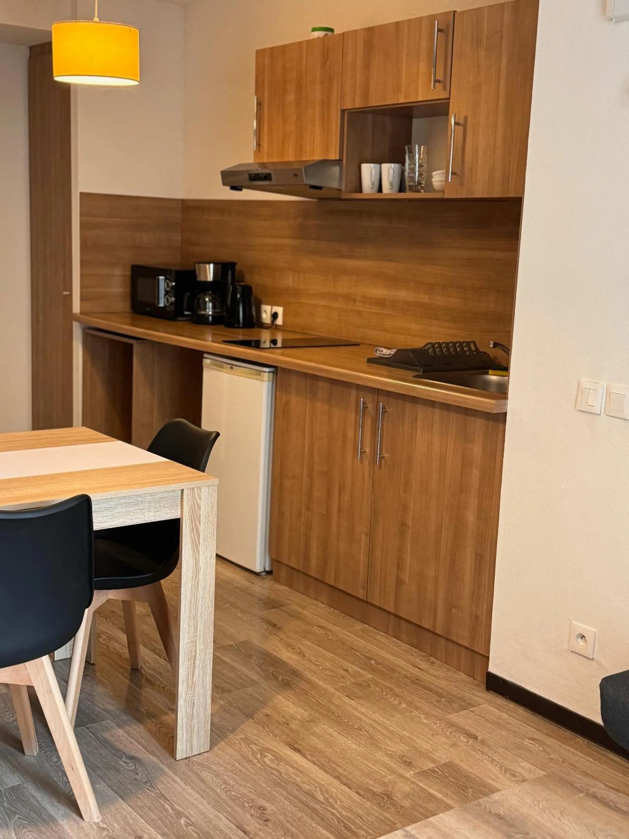 Kitchen or kitchenette in KOSY Appart'Hôtel 7ème Art