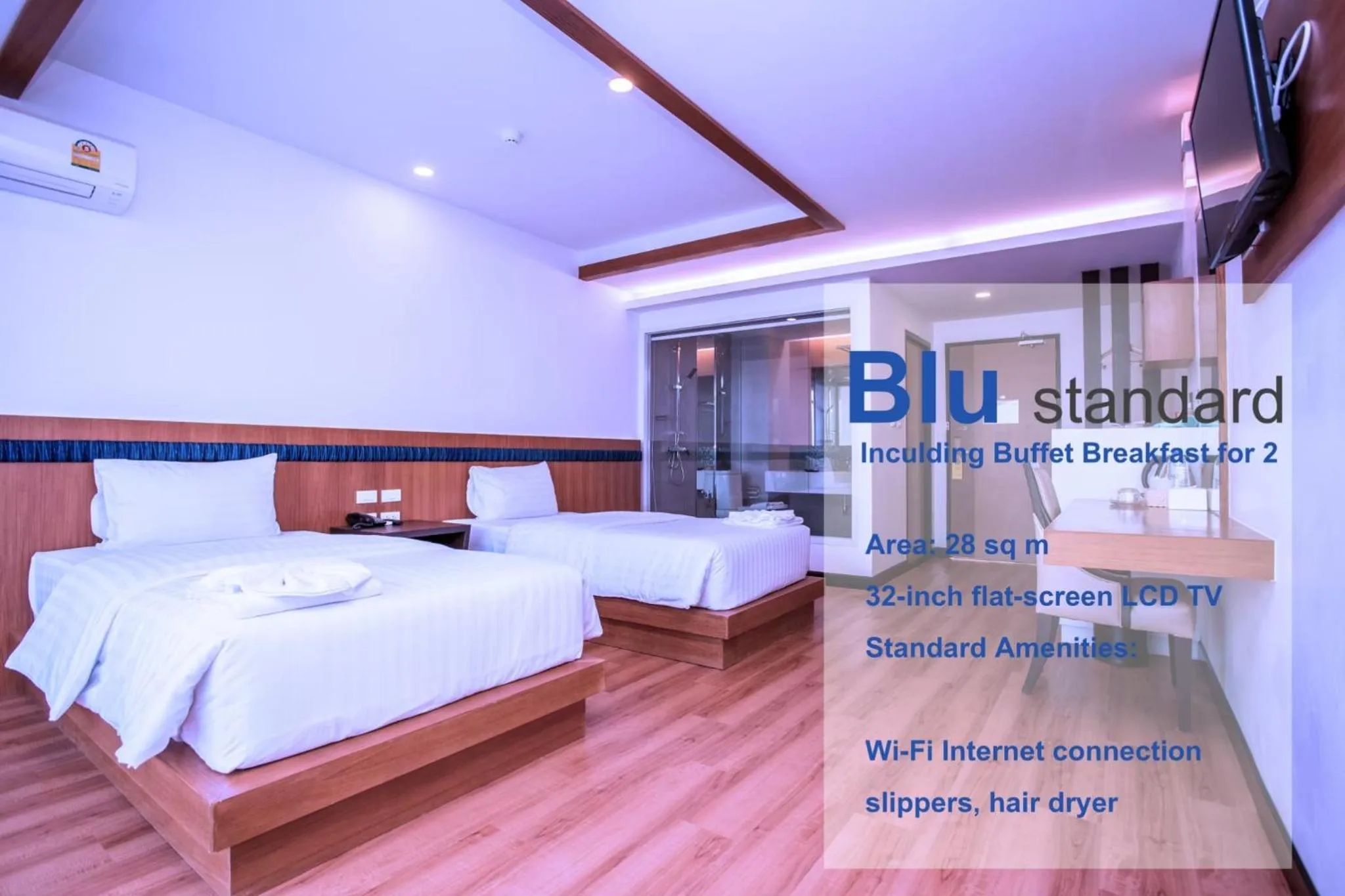 Bed in Blu Hotel