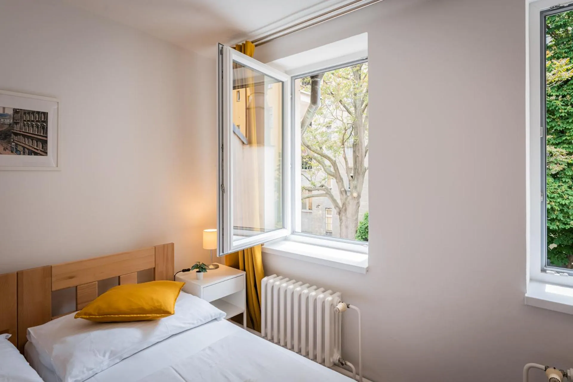 View (from property/room), Bed in Self-service Hotel Ostaš Praha