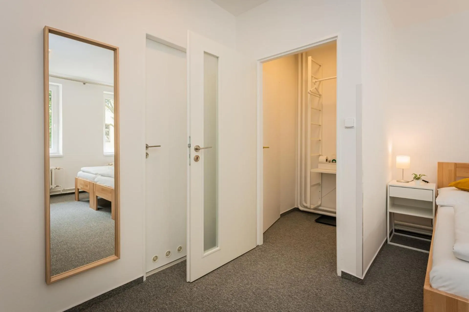 wardrobe, Bed in Self-service Hotel Ostaš Praha