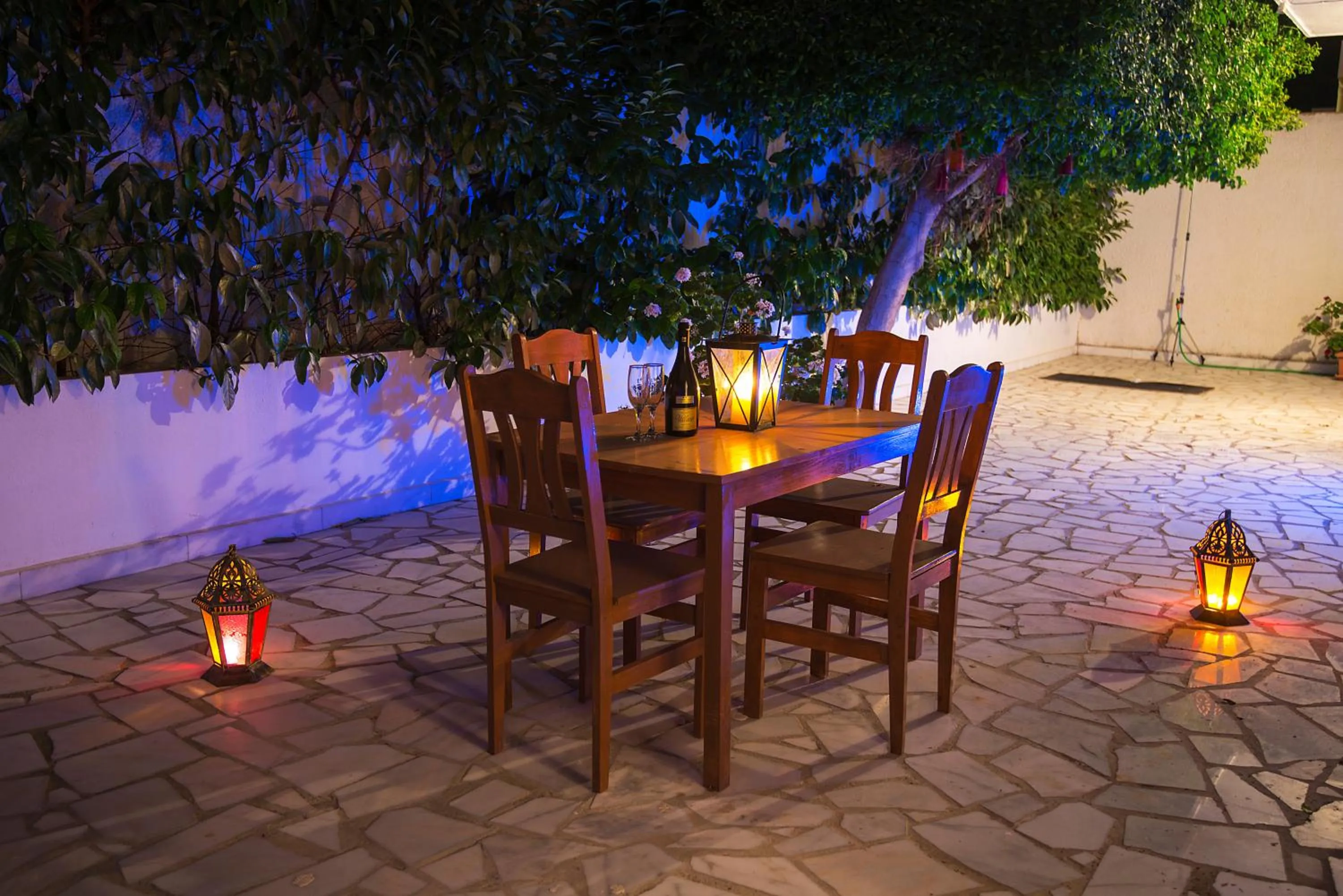 Balcony/Terrace in Blue Roses