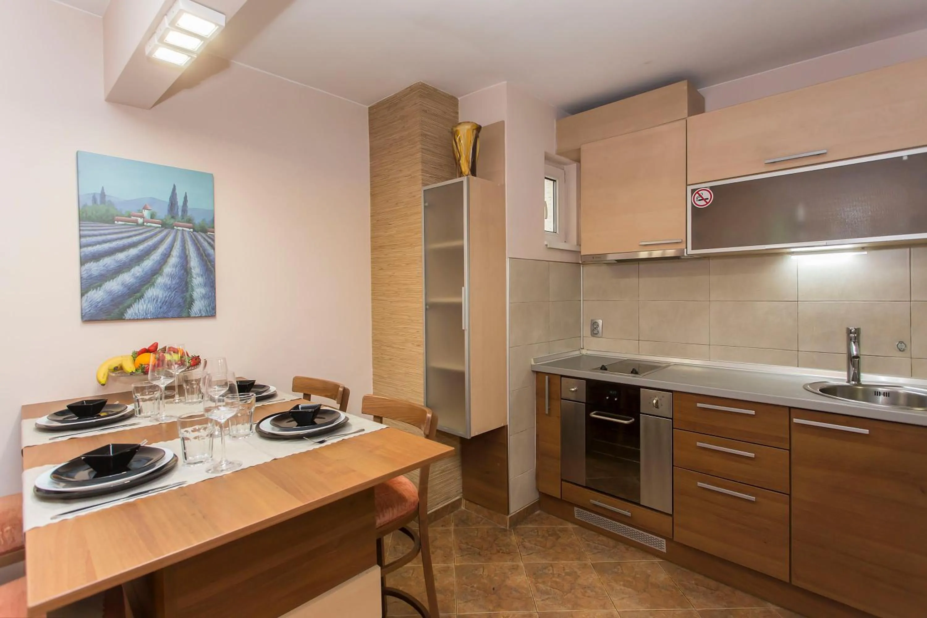 Kitchen or kitchenette in Sofia Central Hotel Apartments