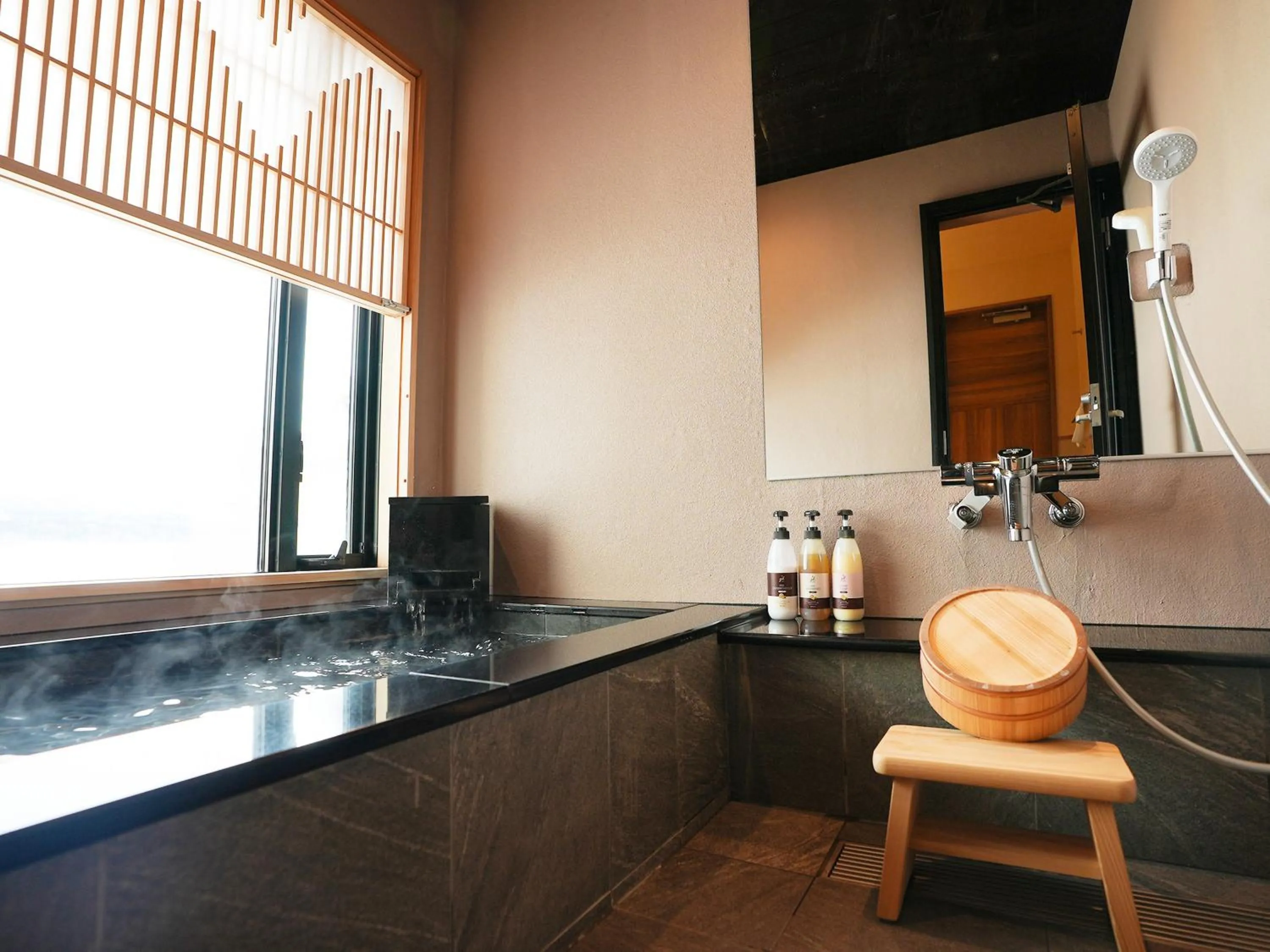 Bathroom in Hakuba Ryujin Onsen RYOKAN SUI